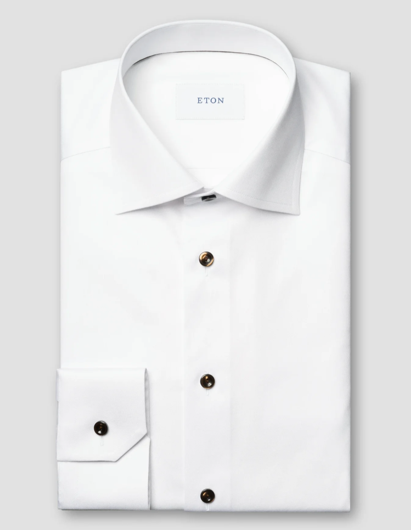 Slim Fit White/Brown Buttons