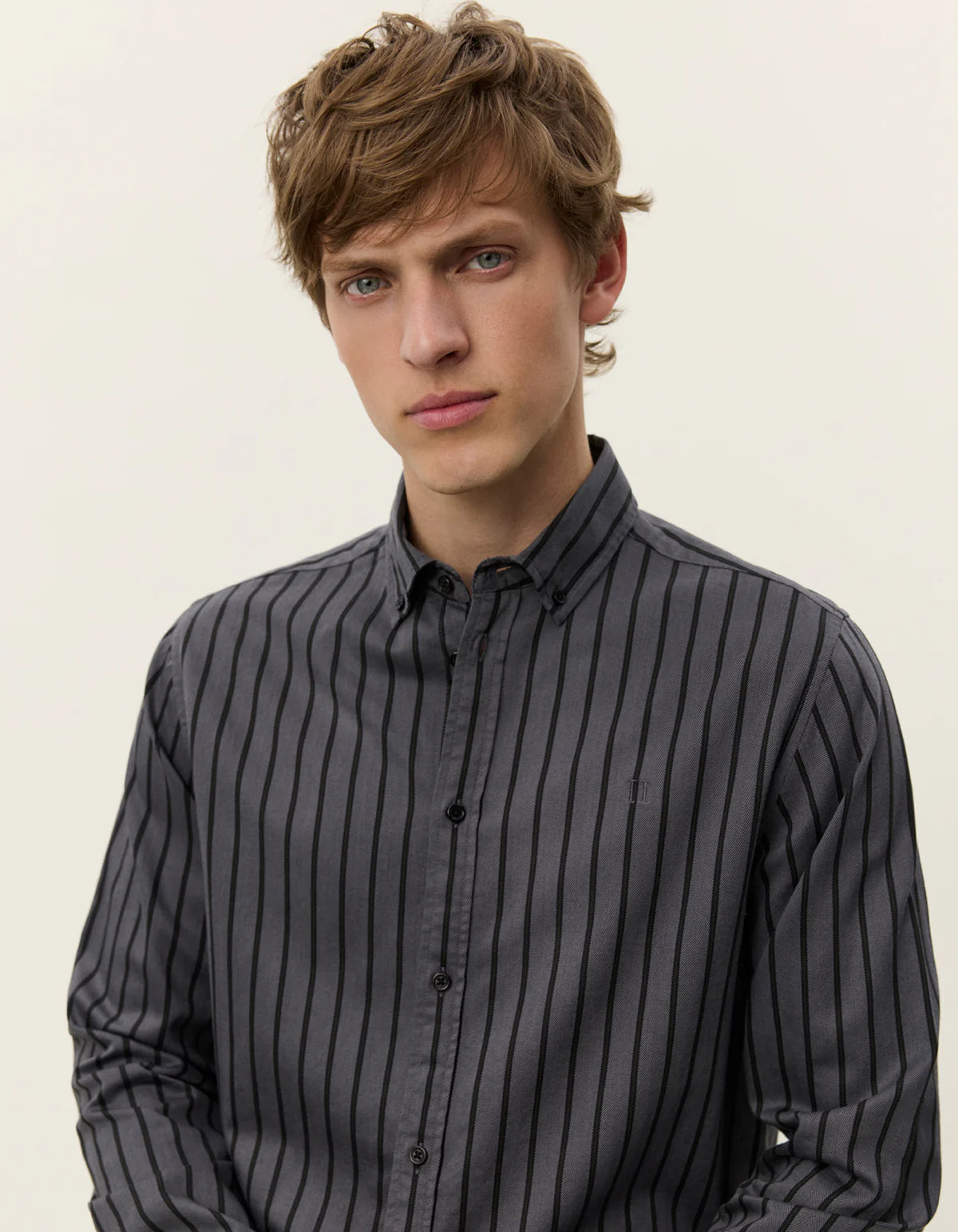 skjorta konrad les deux shirt randig button down krage bomull bröstficka gargoyle