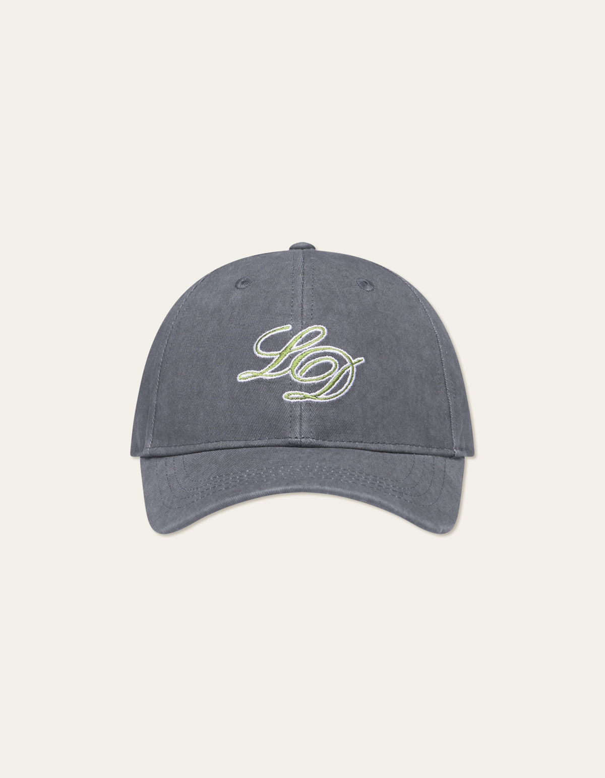 keps ld baseball cap les deux bomull twill monogram asphalt grey grå
