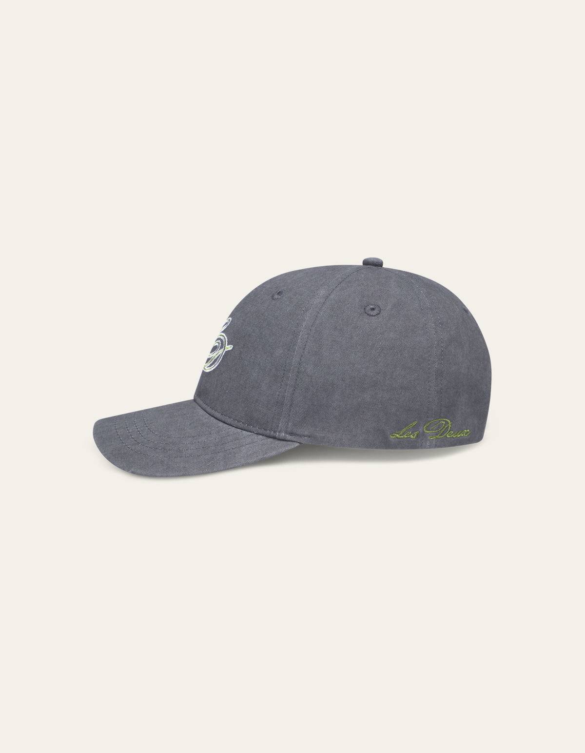 keps ld baseball cap les deux bomull twill monogram asphalt grey grå