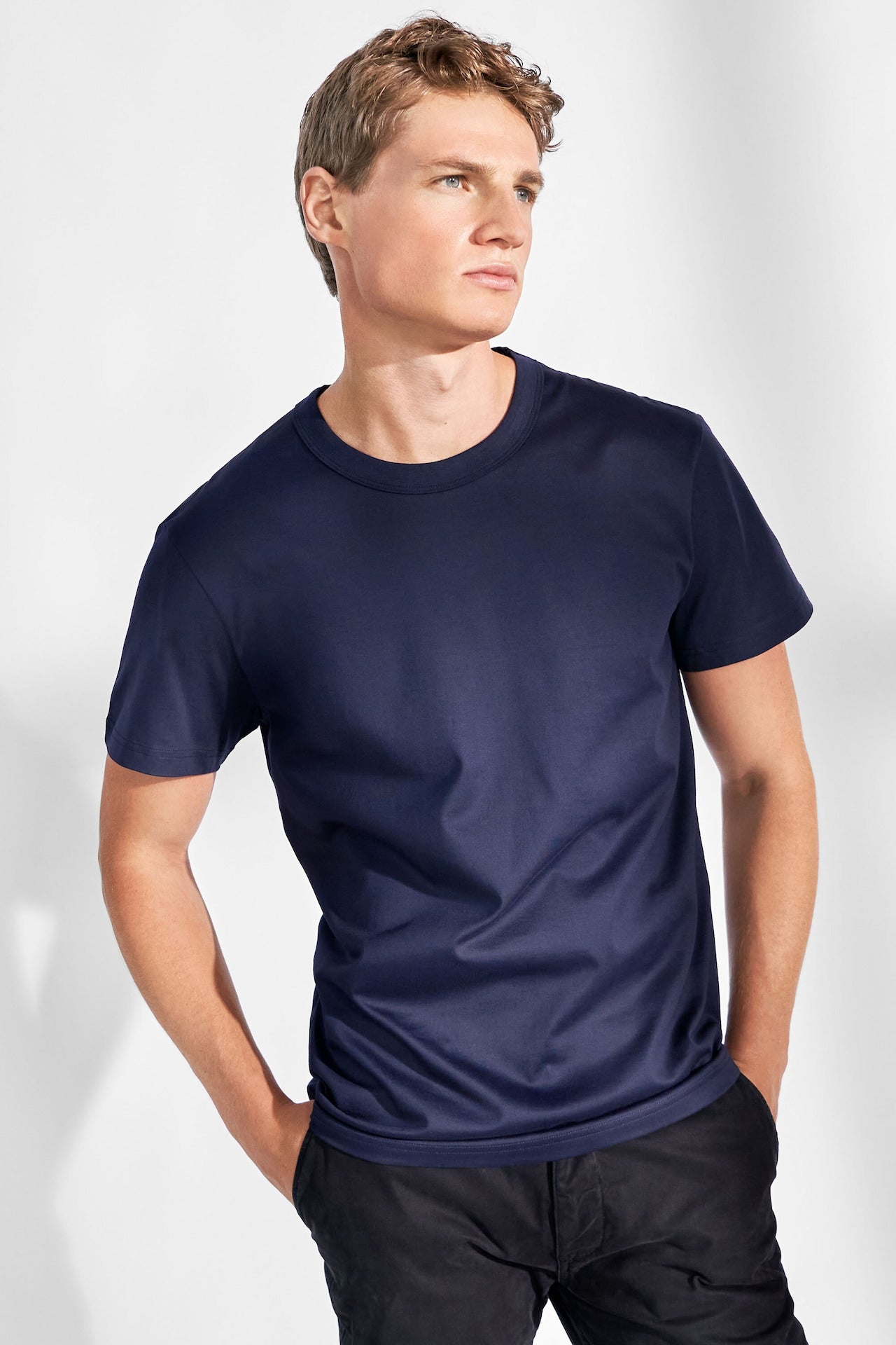 t-shirt bread&boxers pima tee navy blue blå bomull