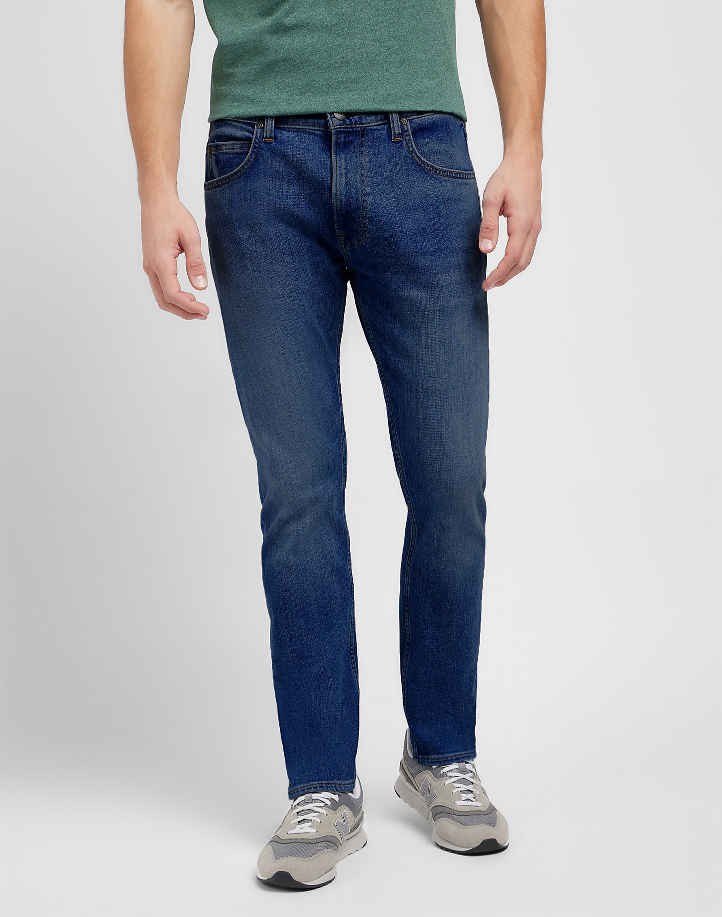 lee rider leejeans slim fit jeans stretch deep ocean blå