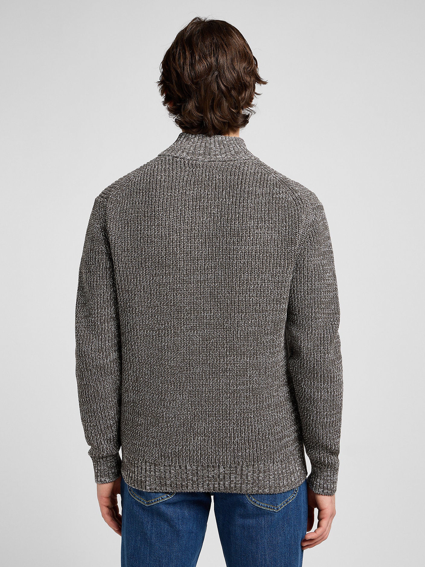 cardigan tröja lee leejeans cardigan zip dragkedja smoke grey grå stickad knit sweater