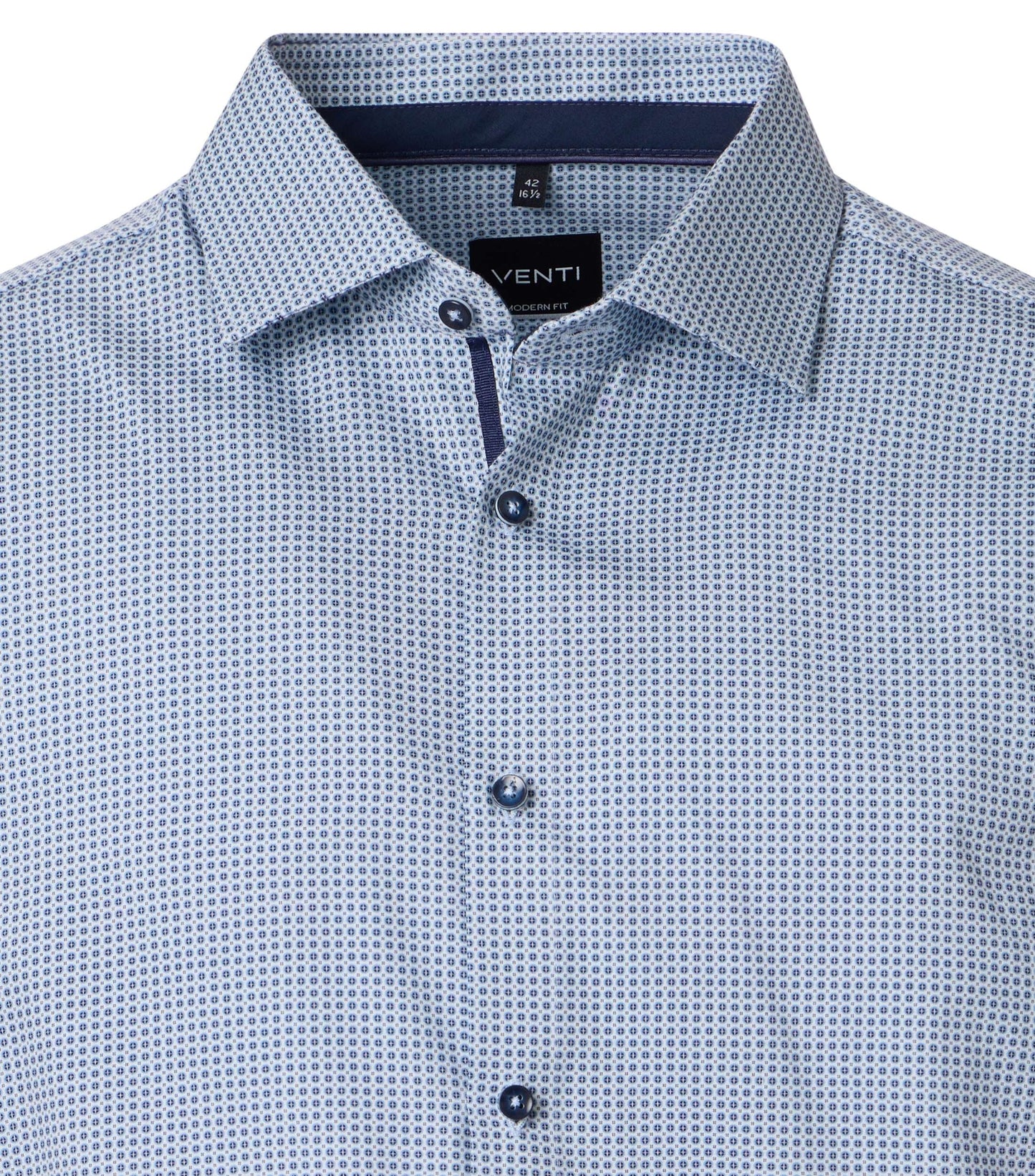 skjorta venti shirt modern fit regular fit light blue navy pattern blå mönstrad skjorta