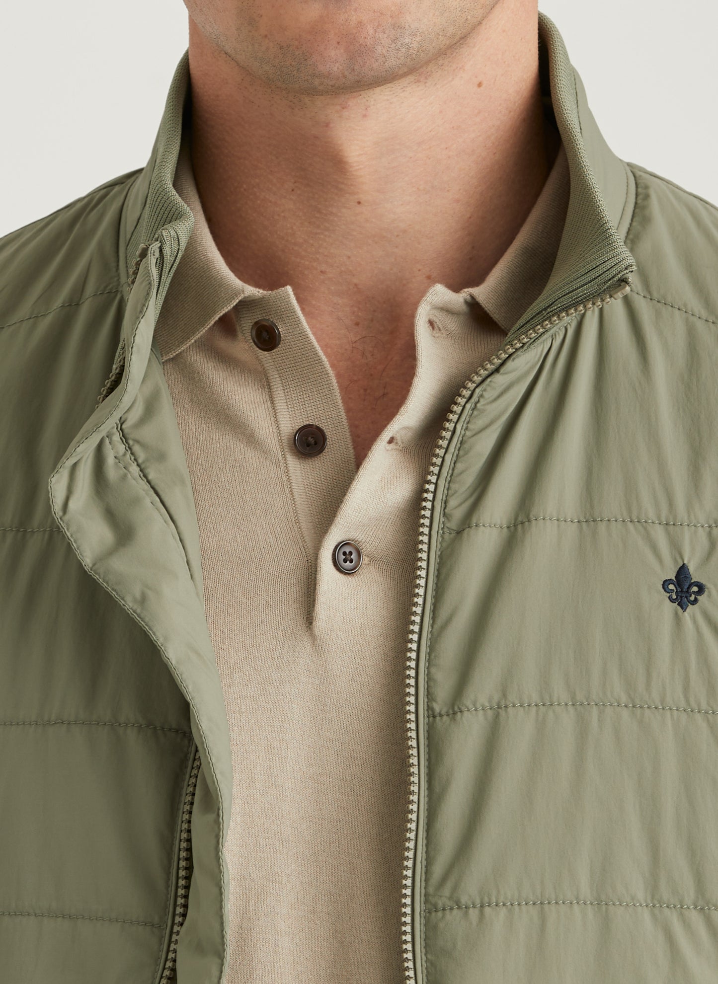 väst morris lewis vest green grön dragkedja
