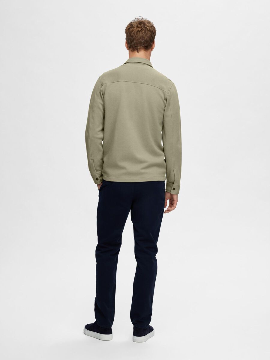 overshirt jackie sweat överskjorta selected homme chocolate torte vetiver green grön