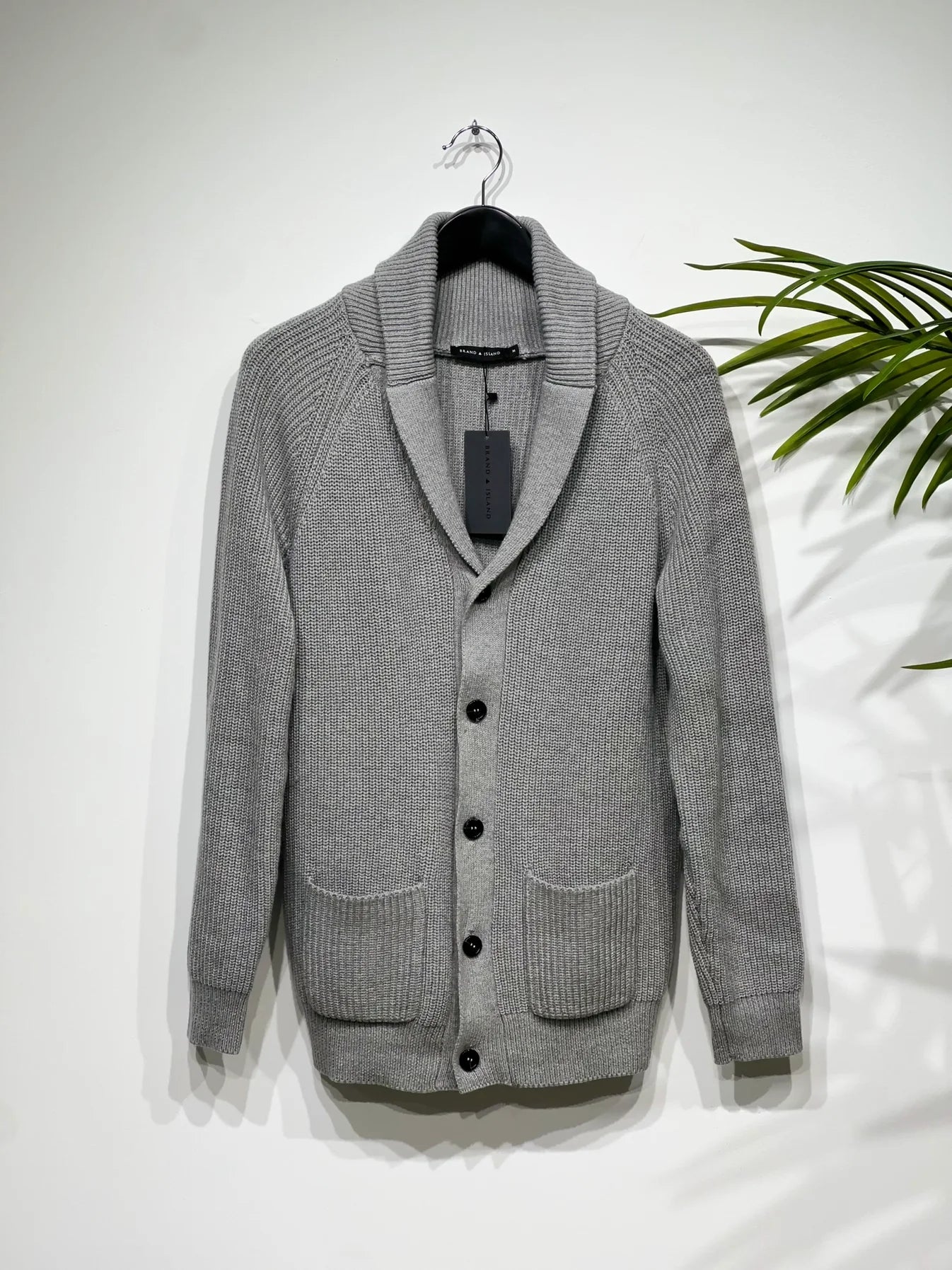 tröja kieto cardigan brand island brandisland knit kofta knappar light grey grå