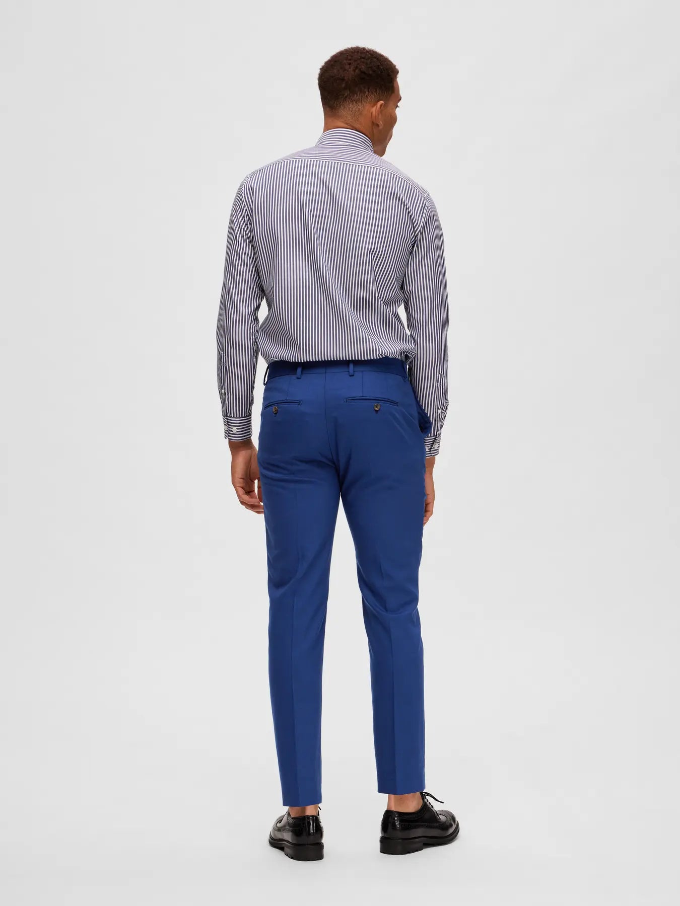 byxor kostym byxor selected homme neil trousers suitpants pants stretch blue depths blue blå