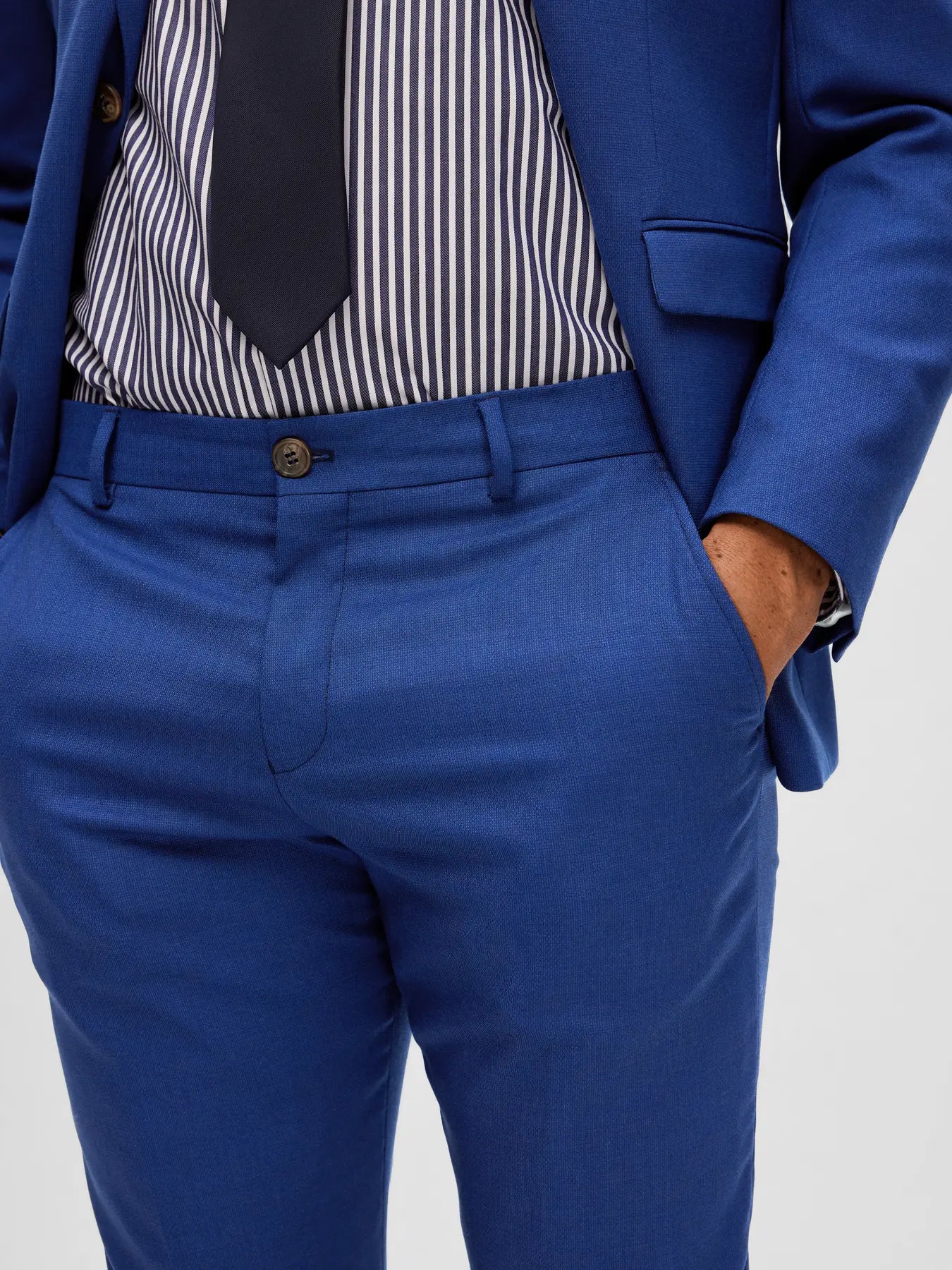 byxor kostym byxor selected homme neil trousers suitpants pants stretch blue depths blue blå
