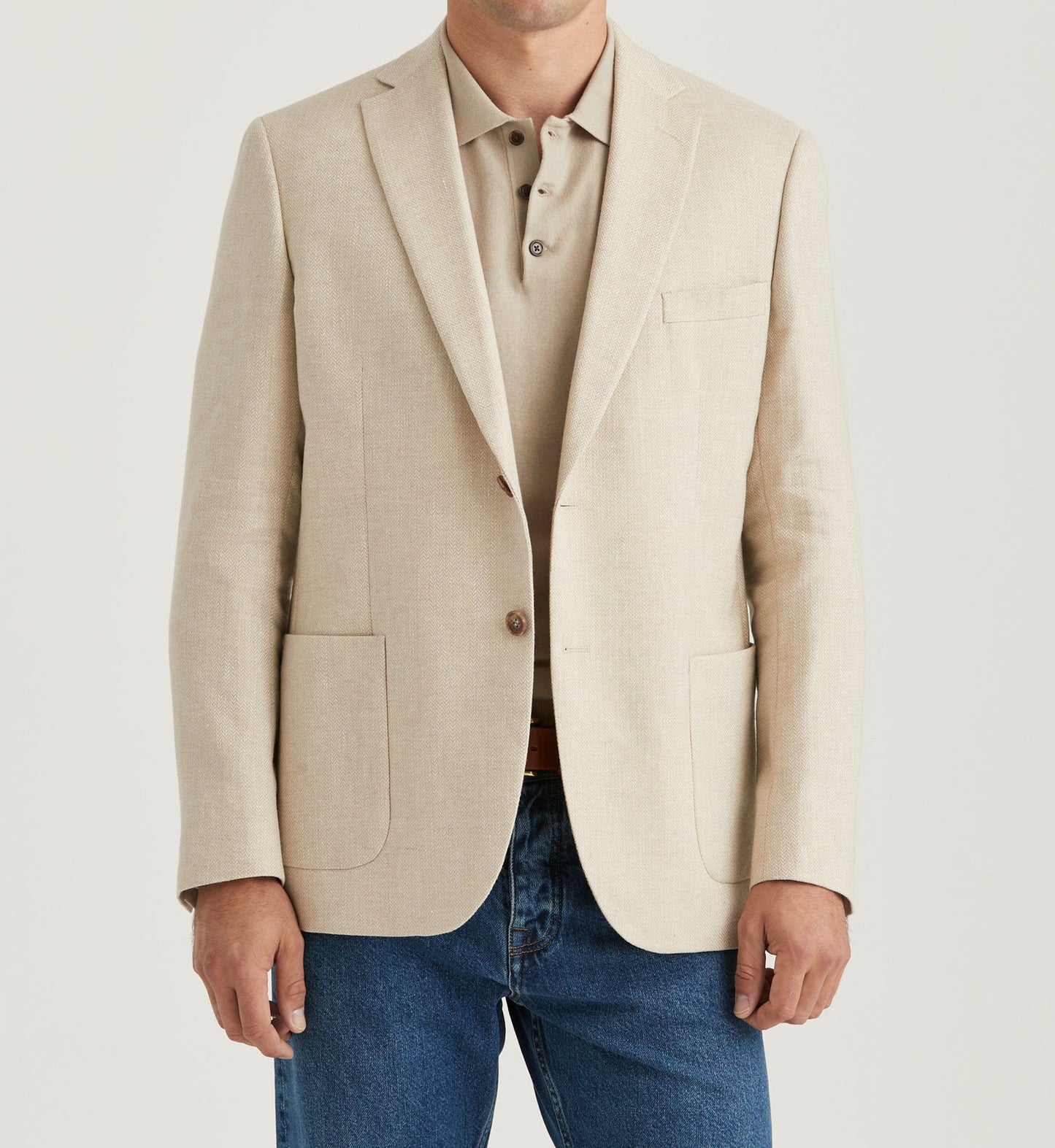 kavaj blazer morris hayes herringbone blazer khaki sand