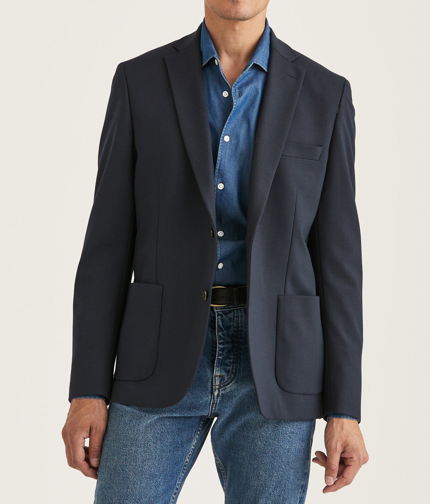 kavaj blazer morris soft jersey blazer stretch navy blue blå