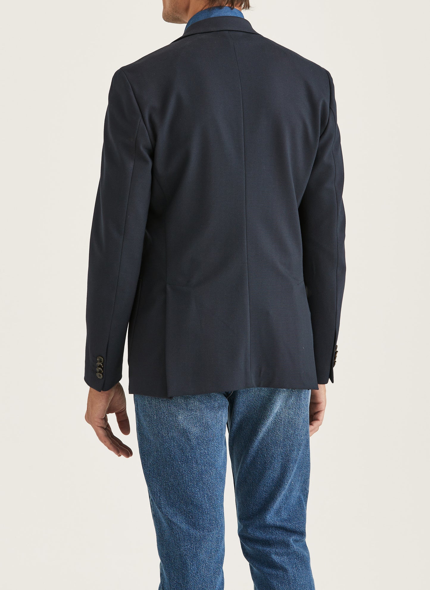 kavaj blazer morris soft jersey blazer stretch navy blue blå