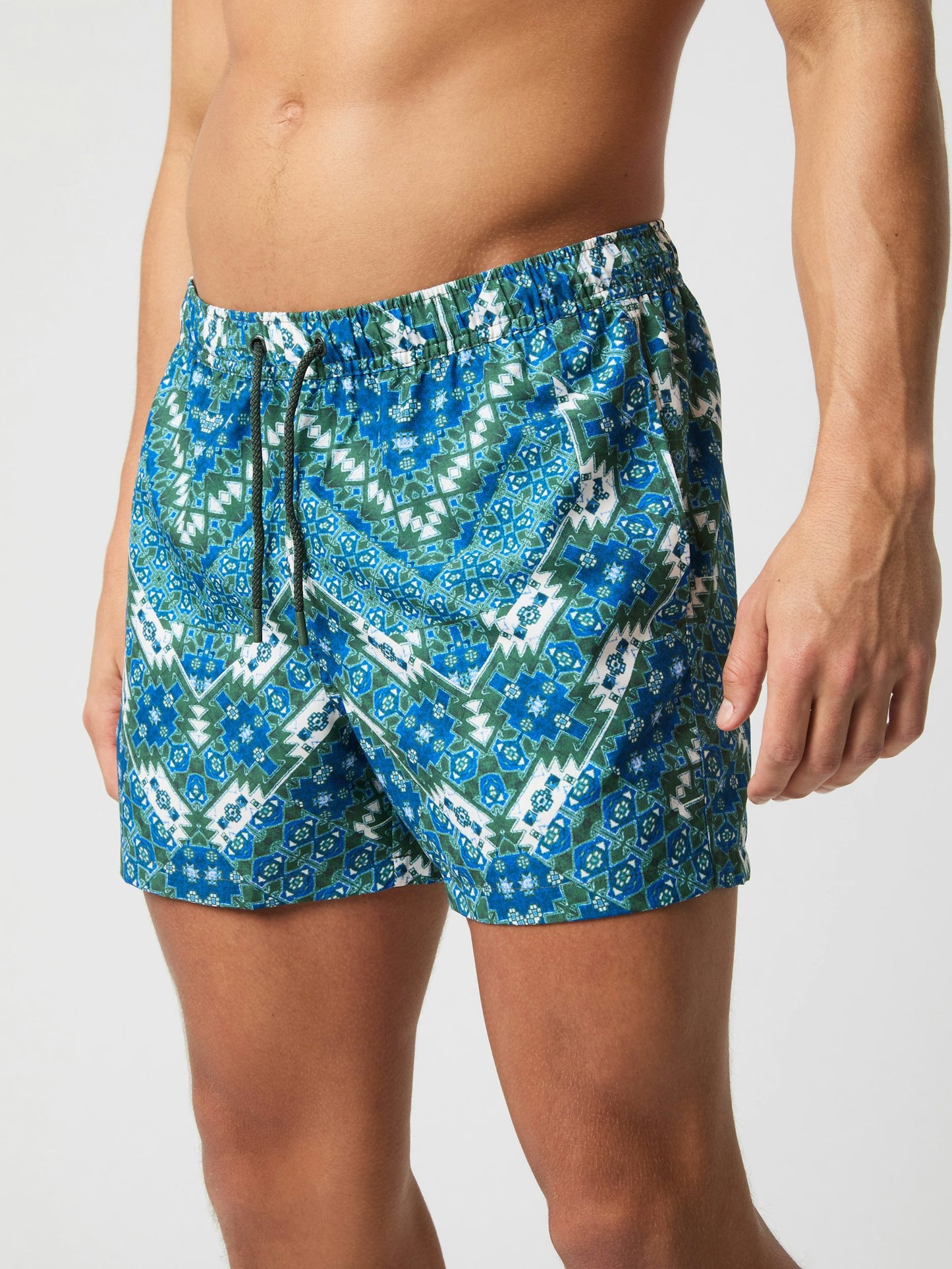 badbyxor swim shorts björn borg east iak shorts mönstrade blue blå green grön