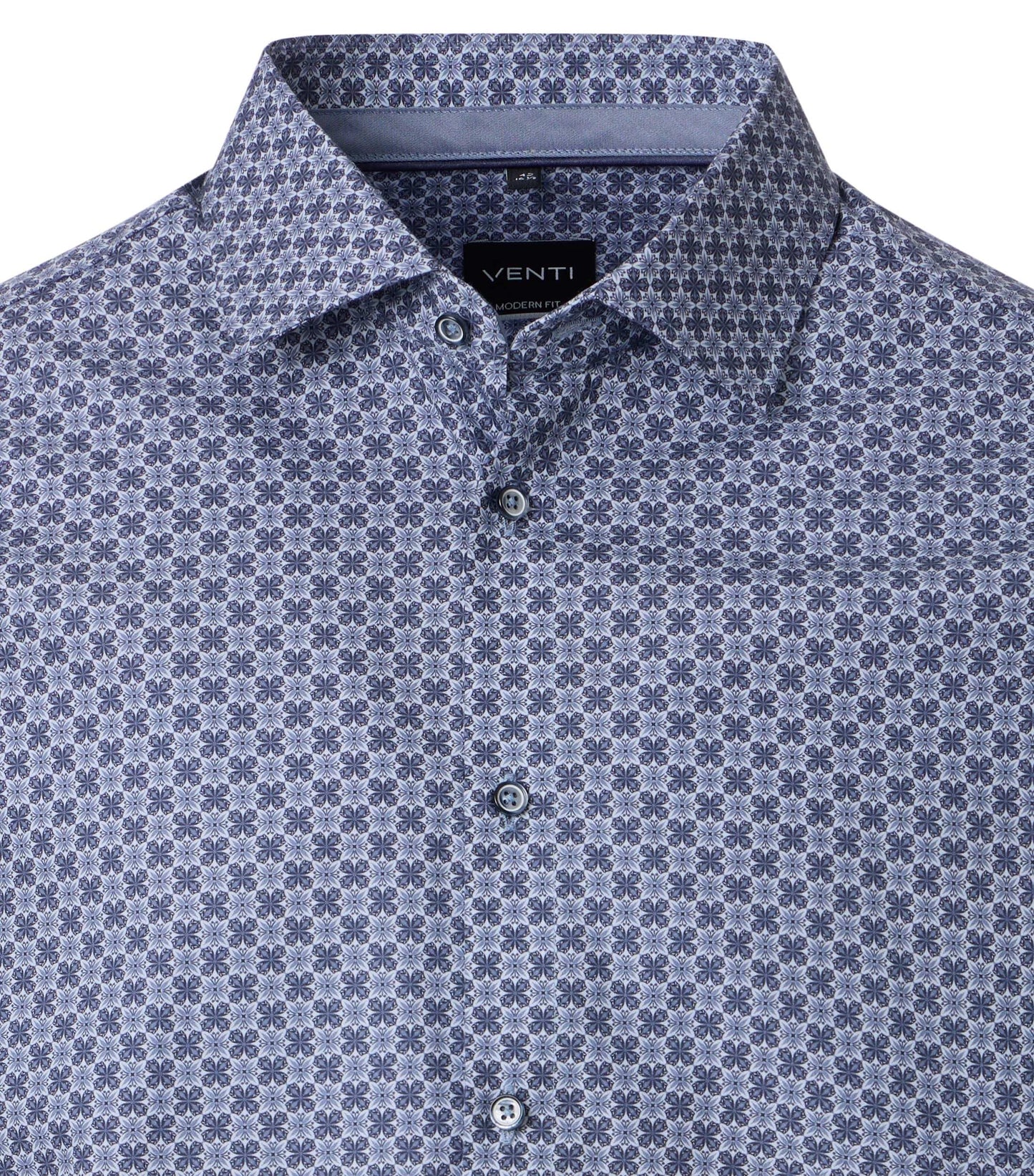 skjorta venti shirt modern fit regular fit flower blommig mönstrad skjorta navy blue blå
