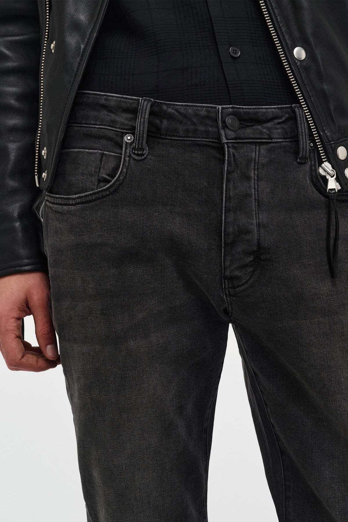 jeans denim neuw lou slim neuwdenim stretch moonshine grey black grå svart slim