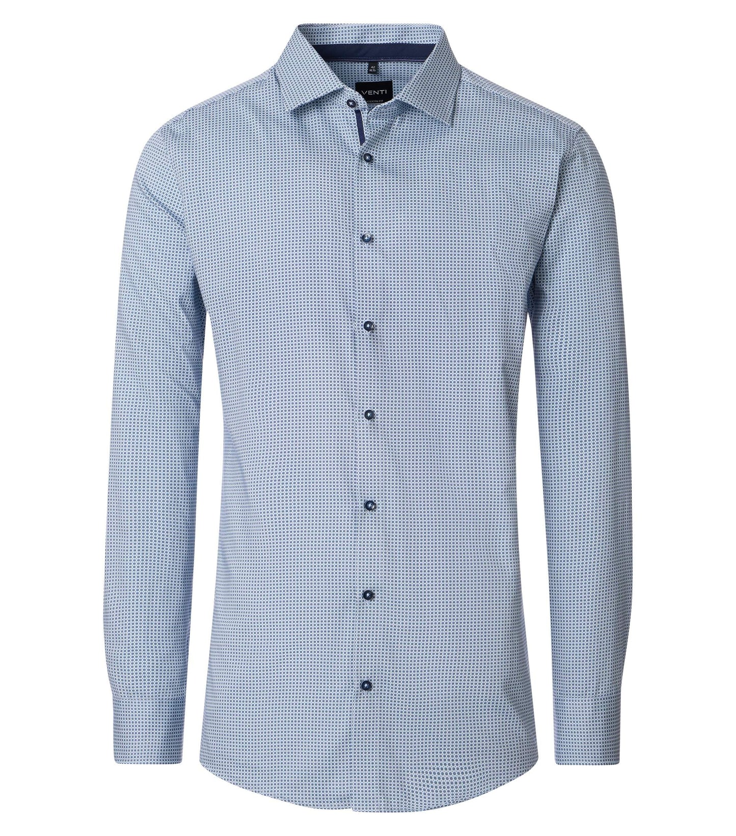 skjorta venti shirt modern fit regular fit light blue navy pattern blå mönstrad skjorta