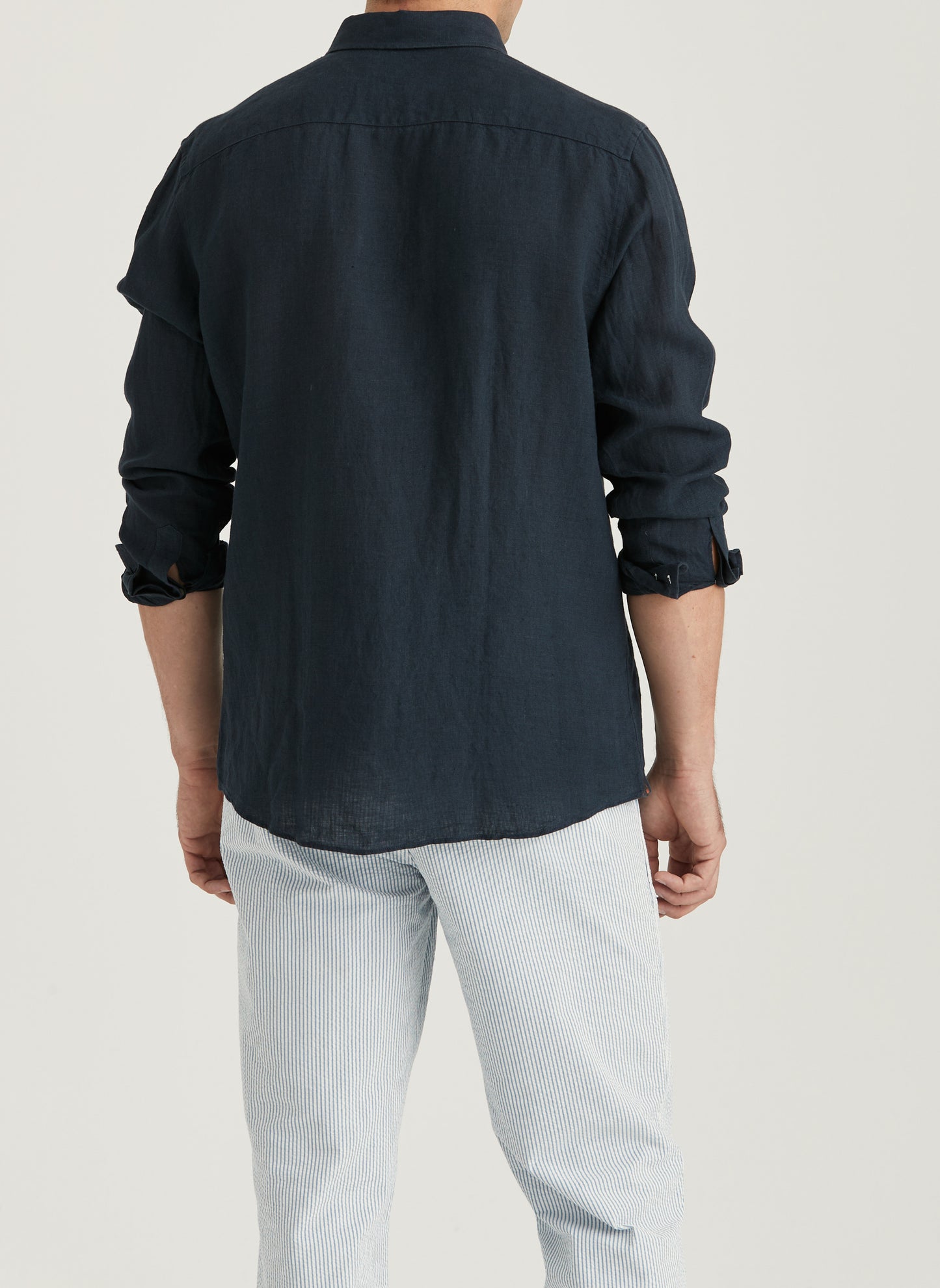 linne skjorta douglas linen shirt linne morris button down sommar sval blå blue navy