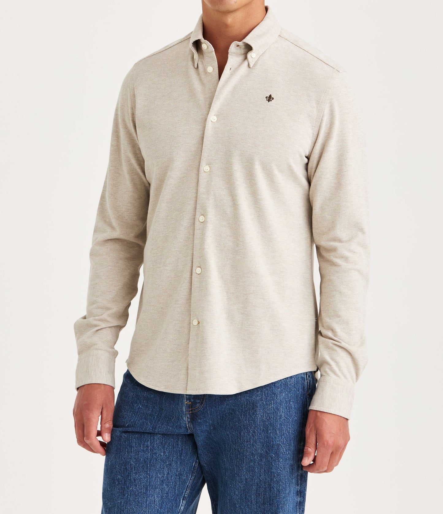skjorta shirt morris camden pikè shirt button down khaki sand beige