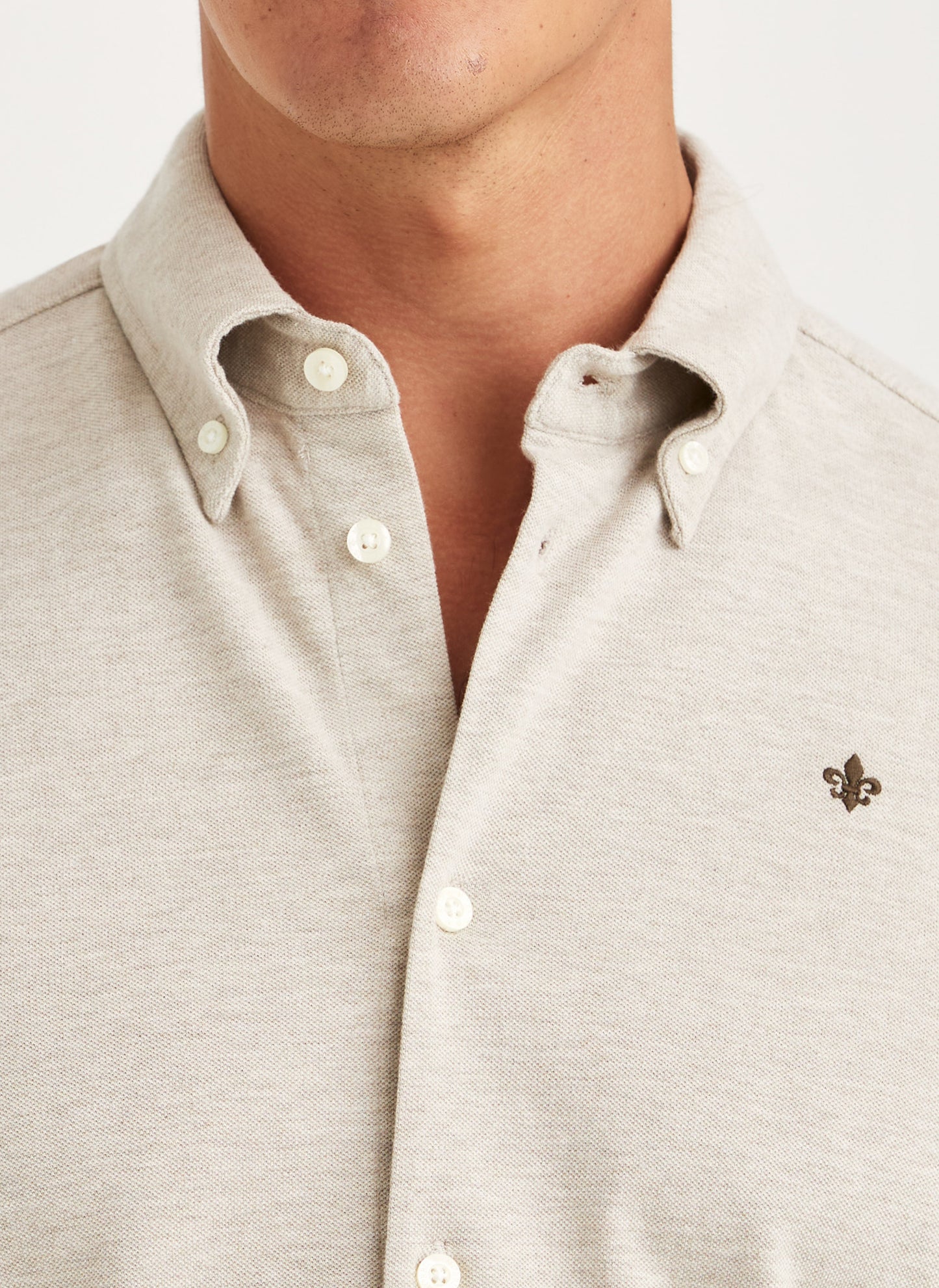 skjorta shirt morris camden pikè shirt button down khaki sand beige