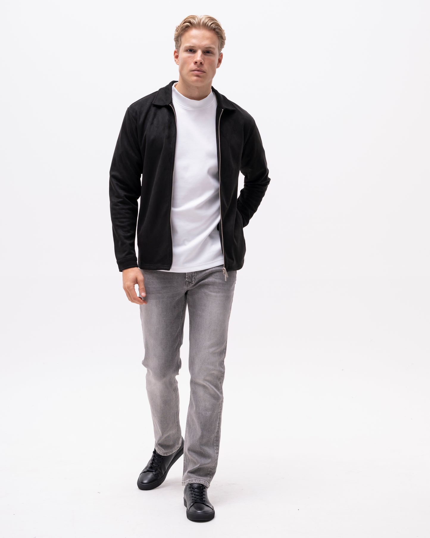 overshirt denki zip jacket brand island brandisland dragkedja överskjorta black svart