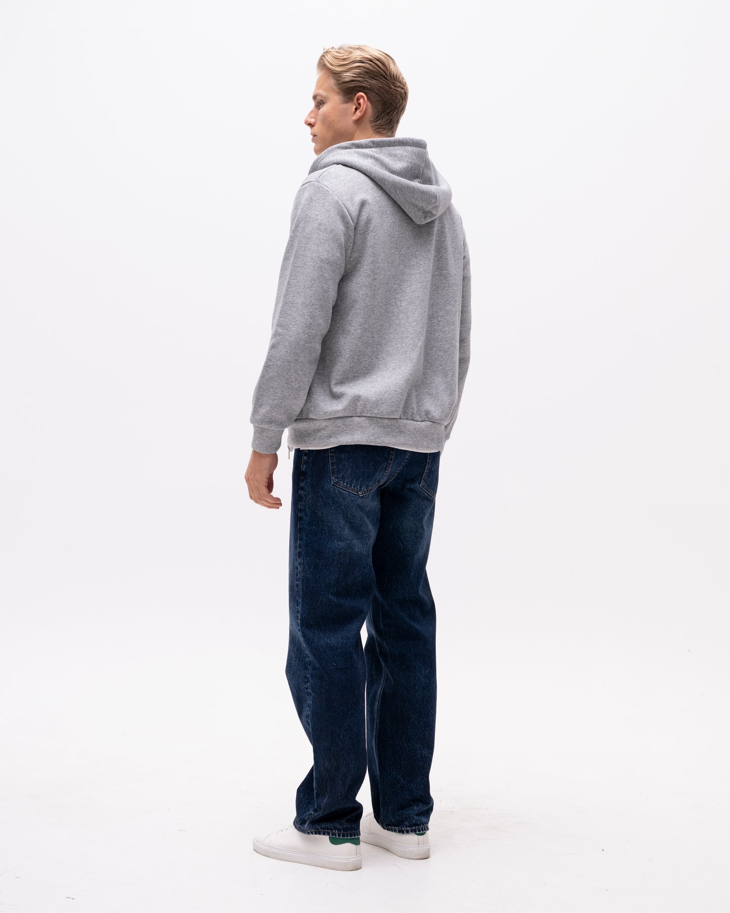 hoodie tröja sawako zip hoodie brand island brandisland dragkedja hood sweater luva light grey grå