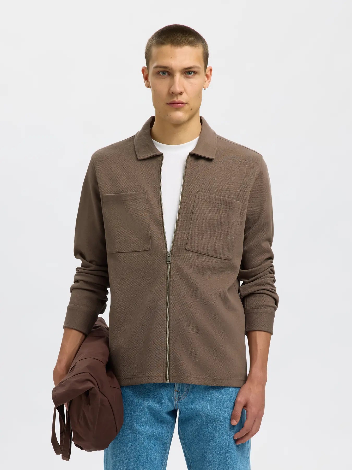 Jackie Sweat Zip Morel