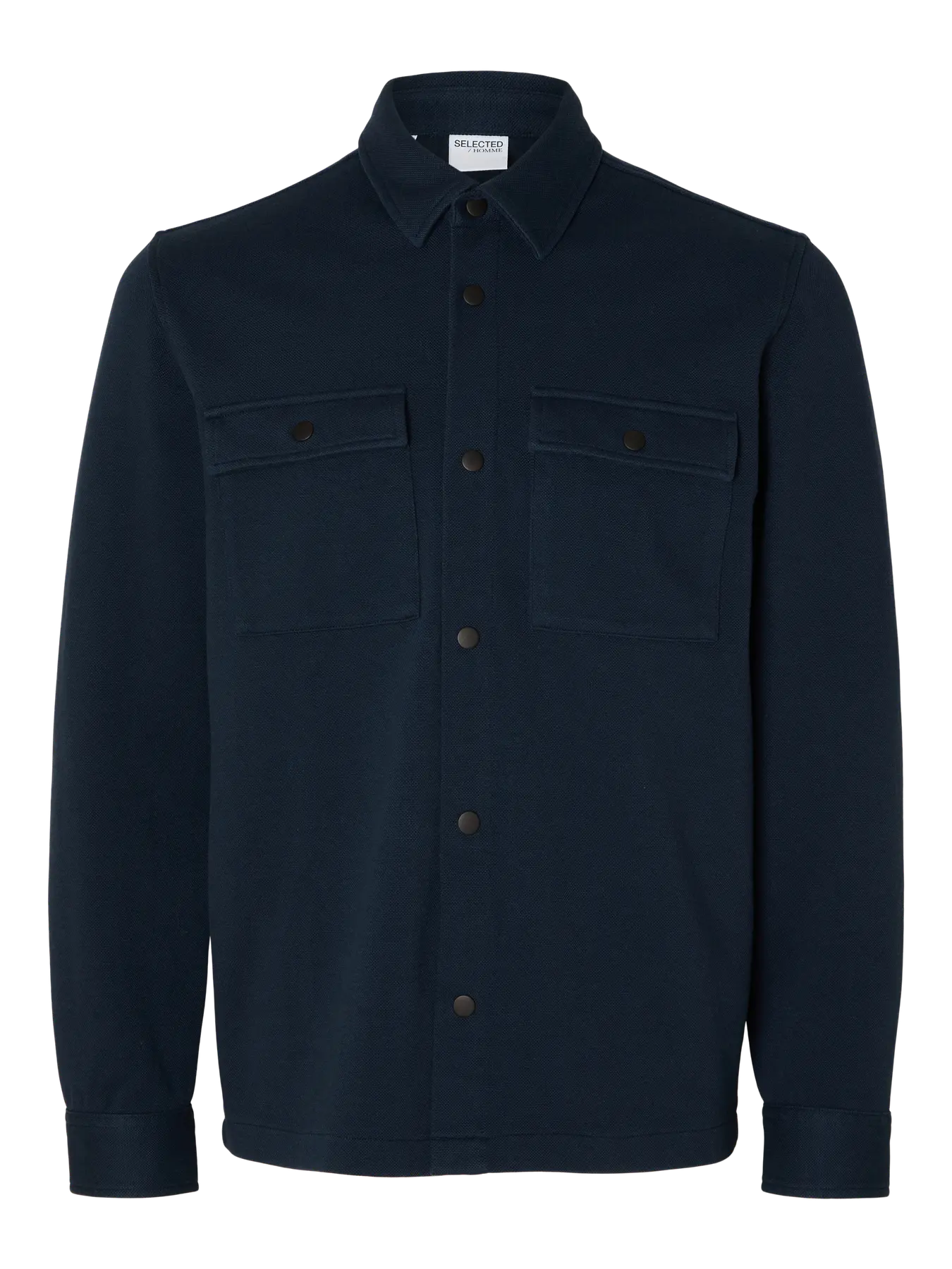 overshirt jackie sweat överskjorta selected homme chocolate torte navy blazer blue blå