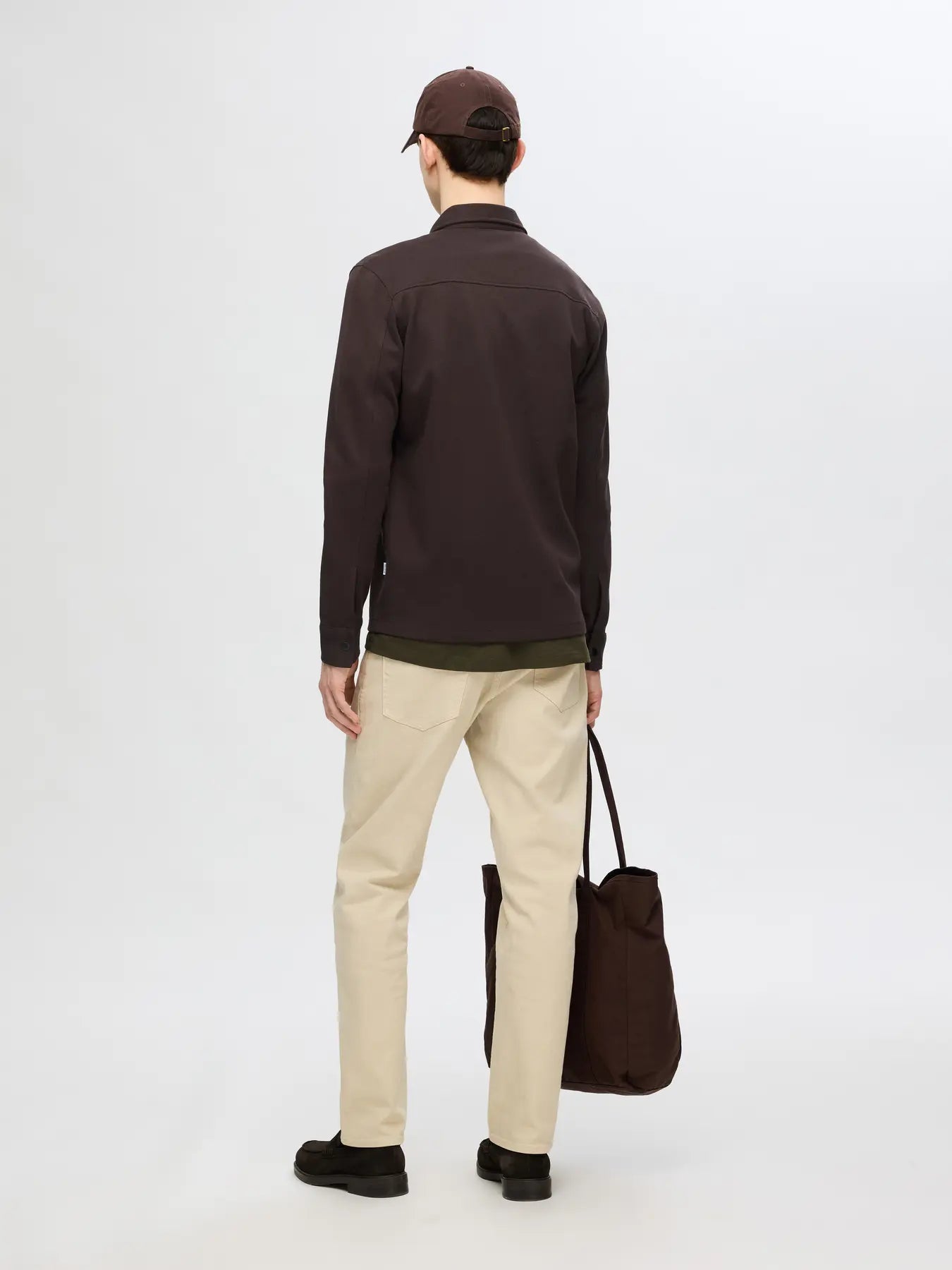 overshirt jackie sweat överskjorta selected homme chocolate torte brown brun