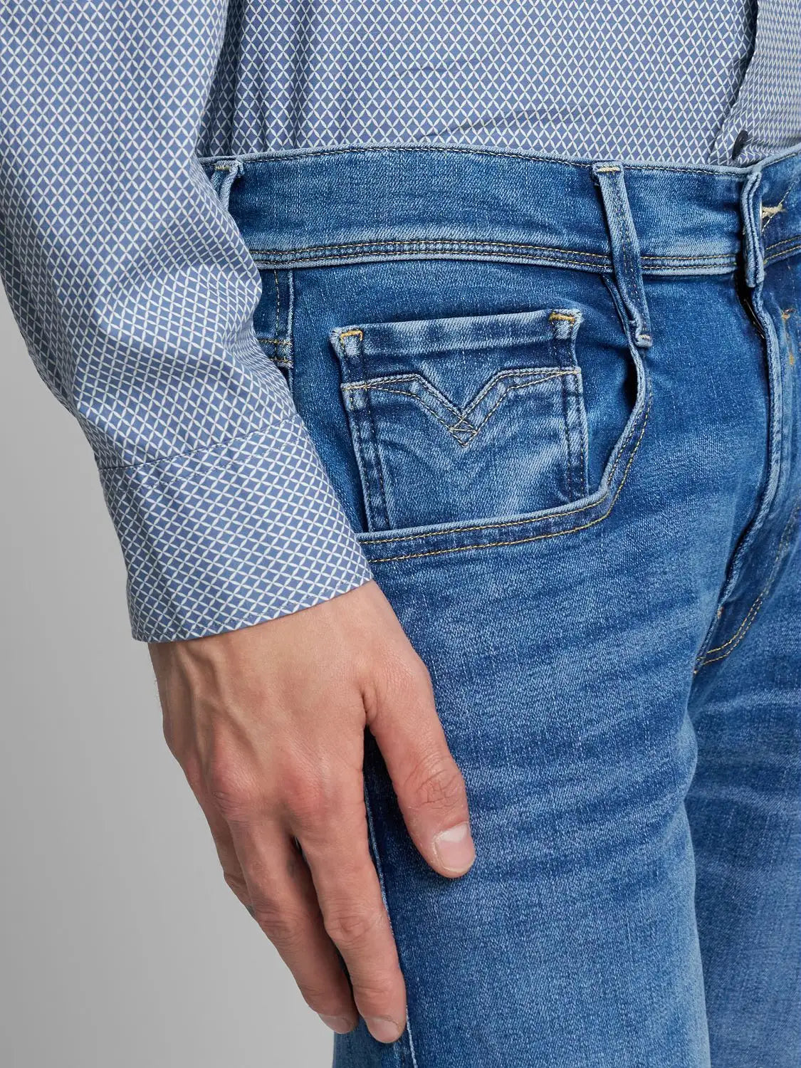 jeans replay anbass hyperflex stretch slim fit 914y 661 990 denim replayjeans