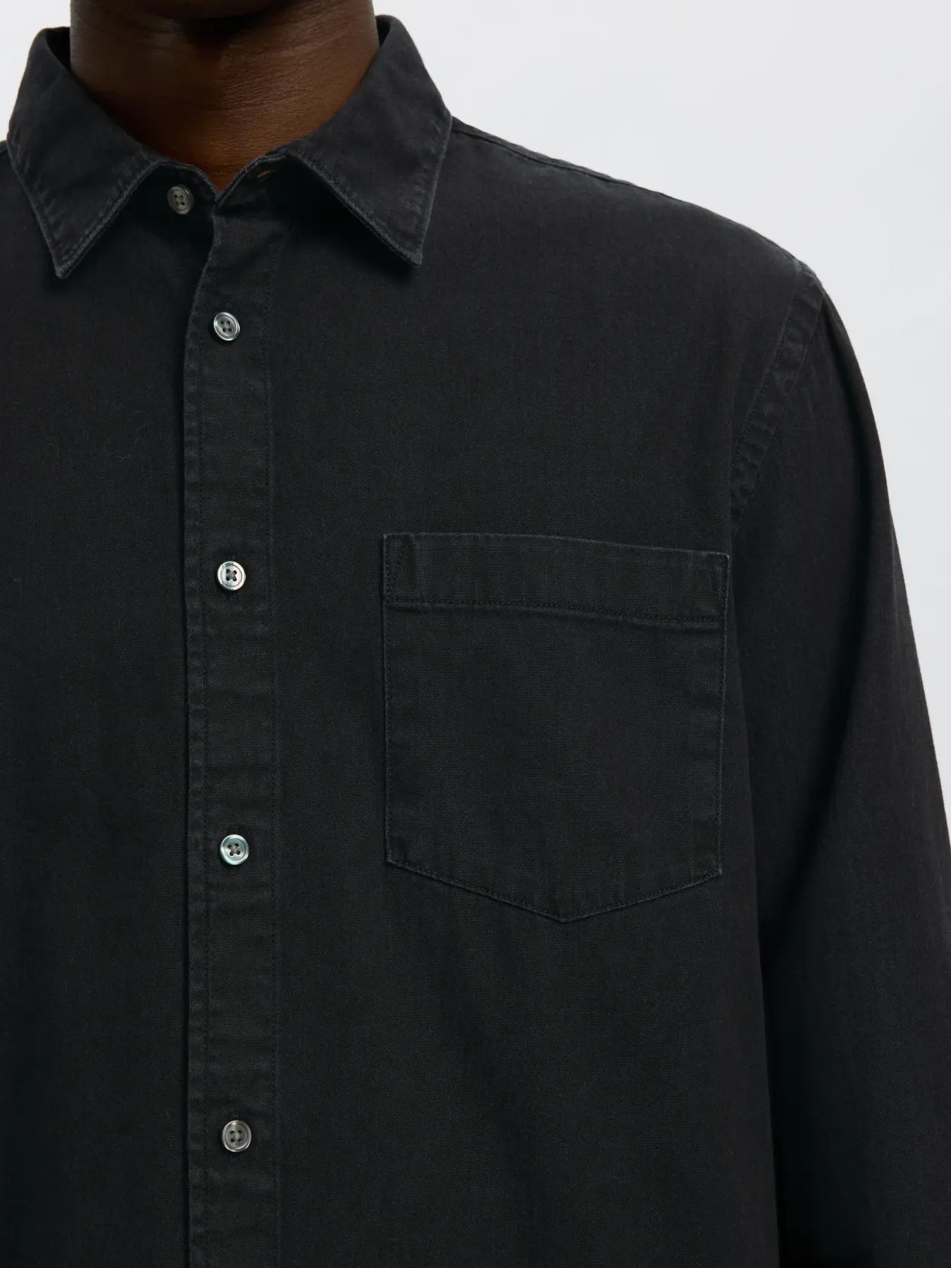 skjorta shirt carlo denim shirt jeansskjorta selected homme black svart fri frakt stenungsund