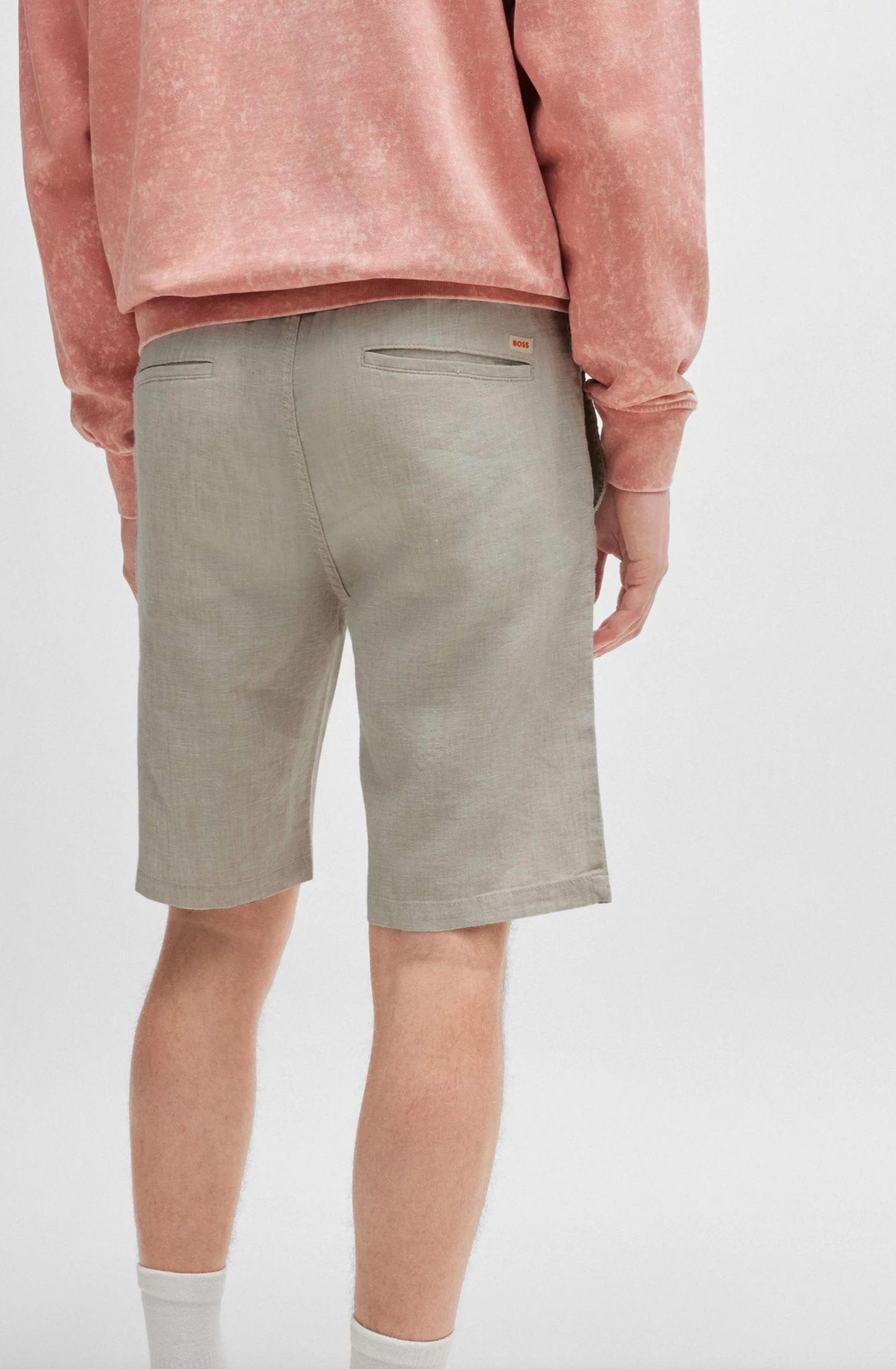 shorts boss chino tapered hugo boss linne linen light beige sand