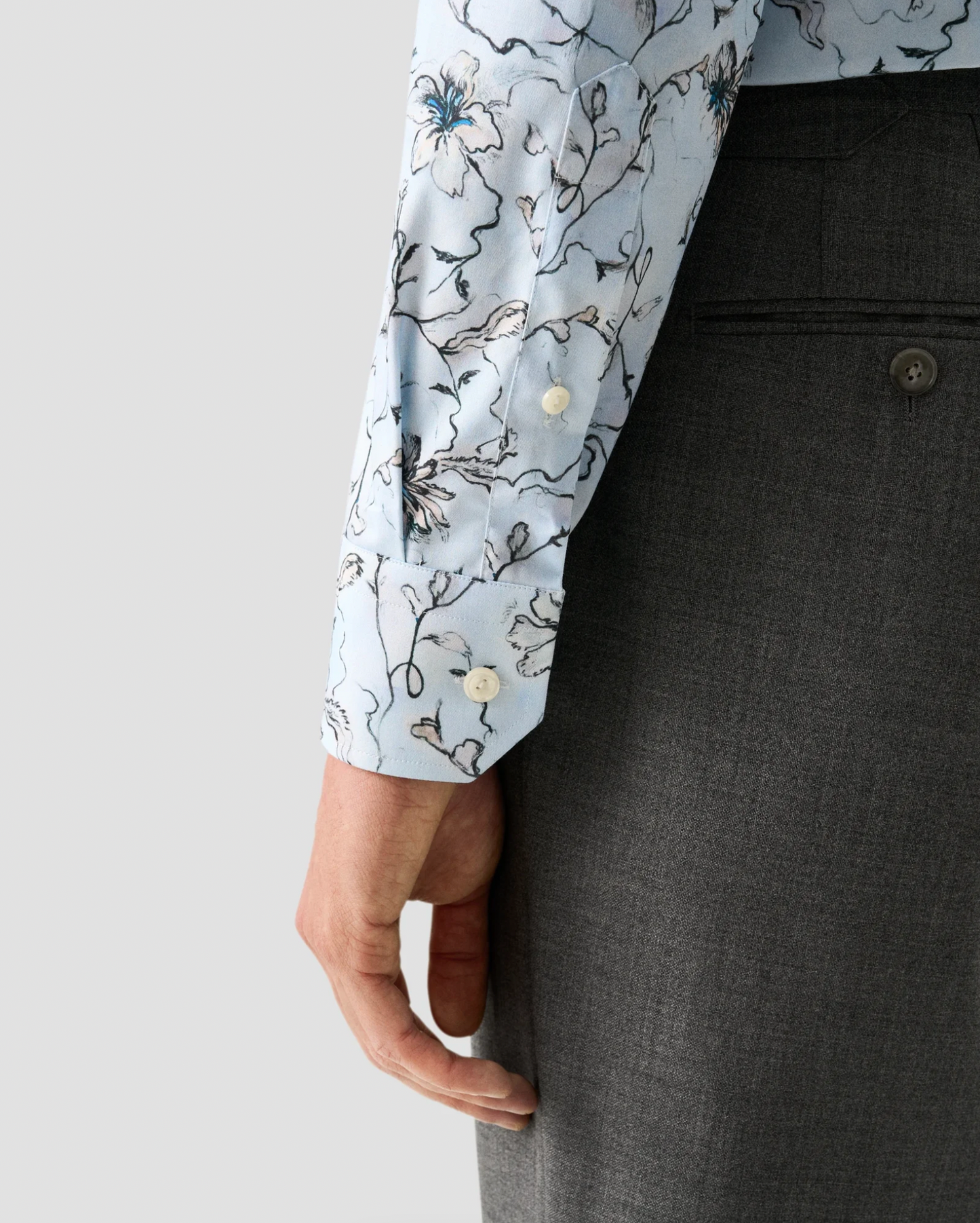 Floral Signature Twill Light Blue