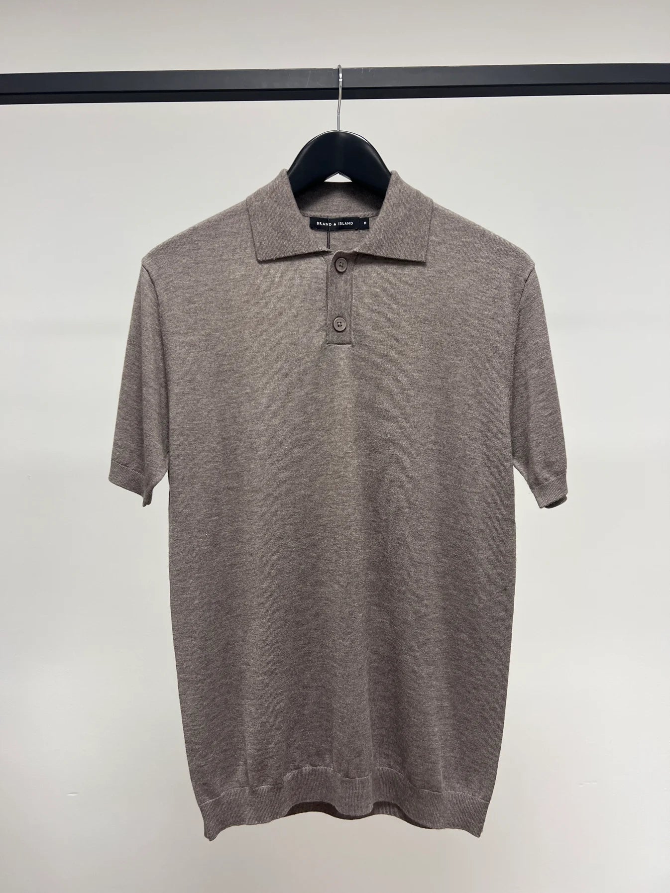 pikè pike brand island bryson ss polo knit piketröja pike tröja mid brown brun krage