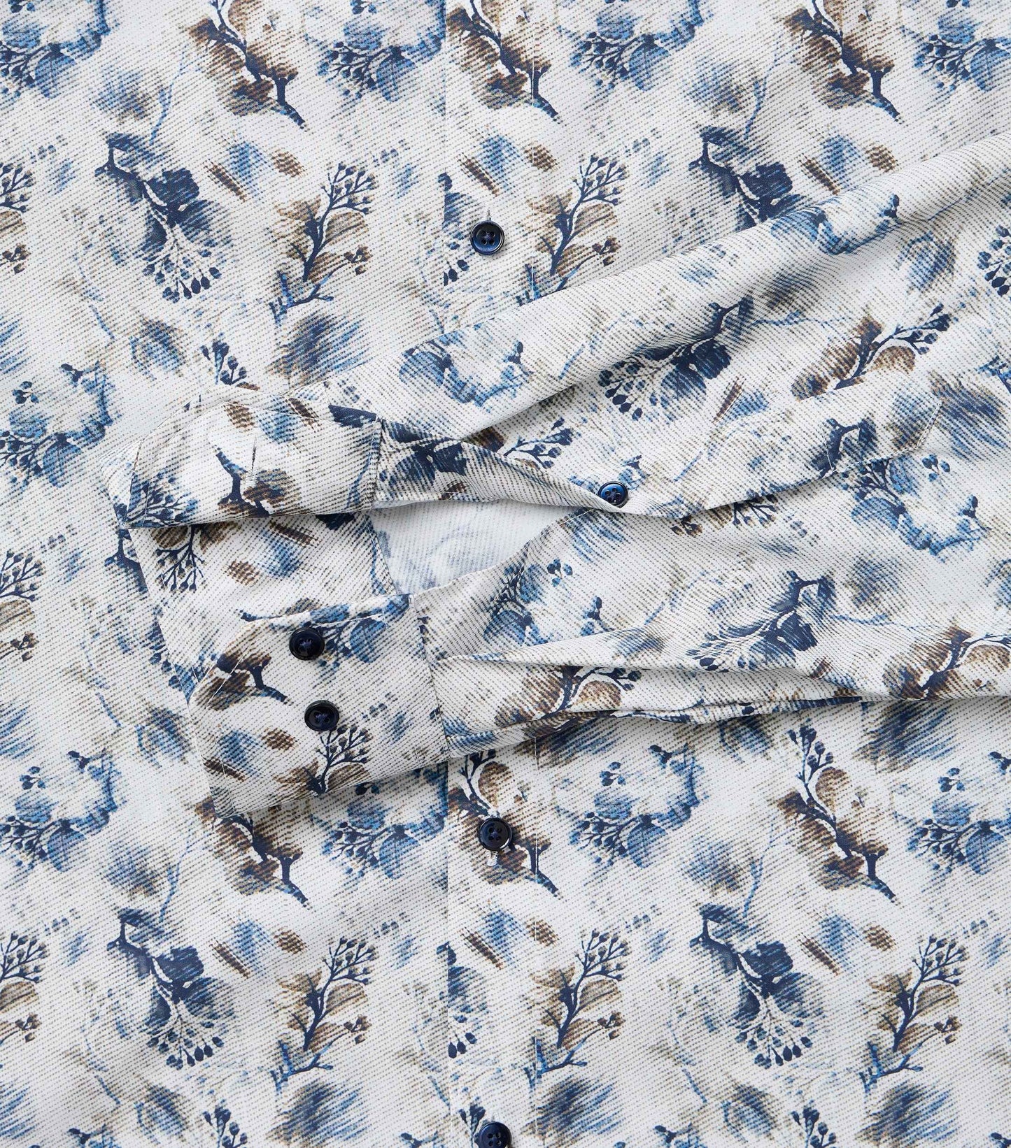 skjorta shirt venti modern fit regular fit flowers blommor aop vit blå brun white navy brown fri frakt stenungsund