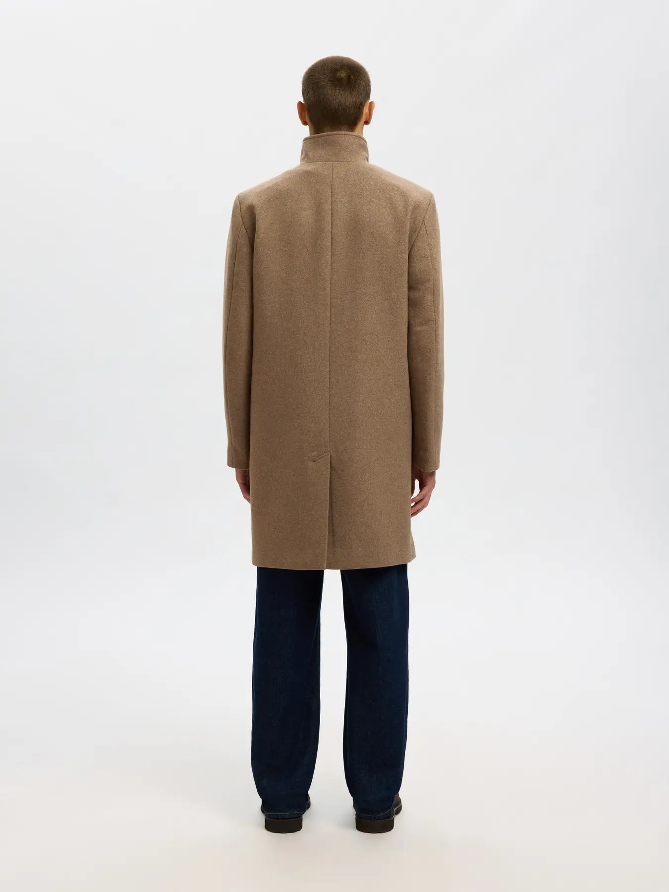 rainar lano coat selected homme rock höst rock vinter rock black svart fallen rock melange beige sand
