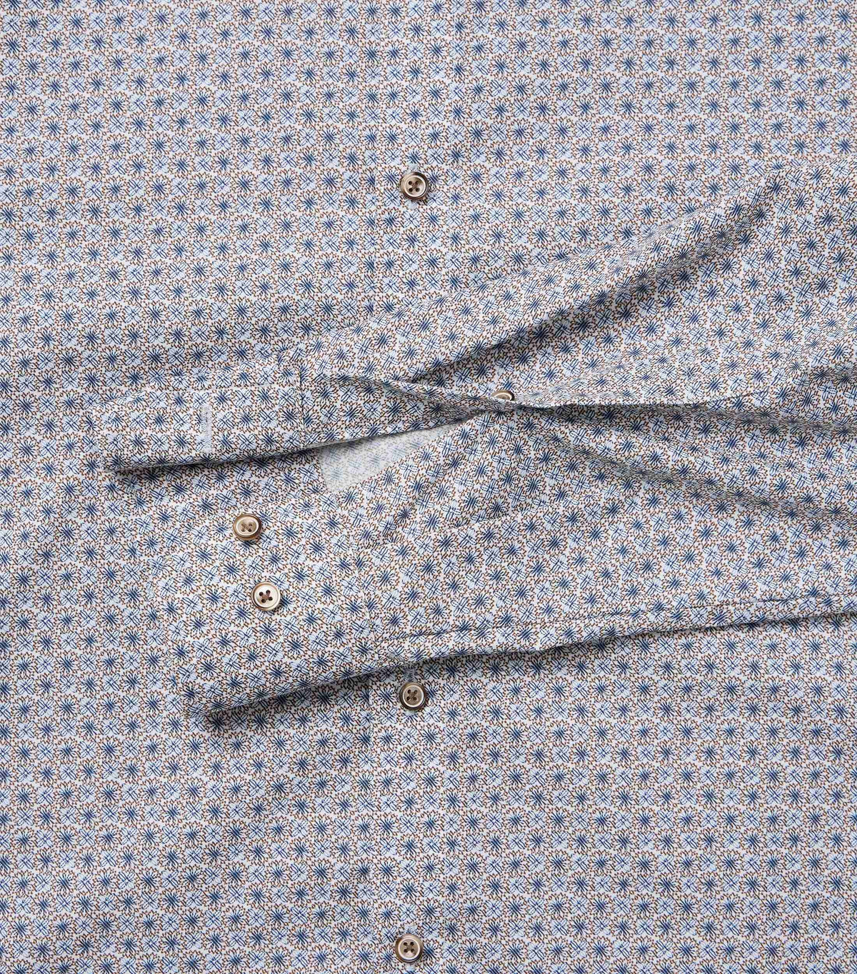 skjorta shirt venti venti shirts modern fit regular fit kostym skjorta brown blue print vit brun blå fri frakt stenungsund