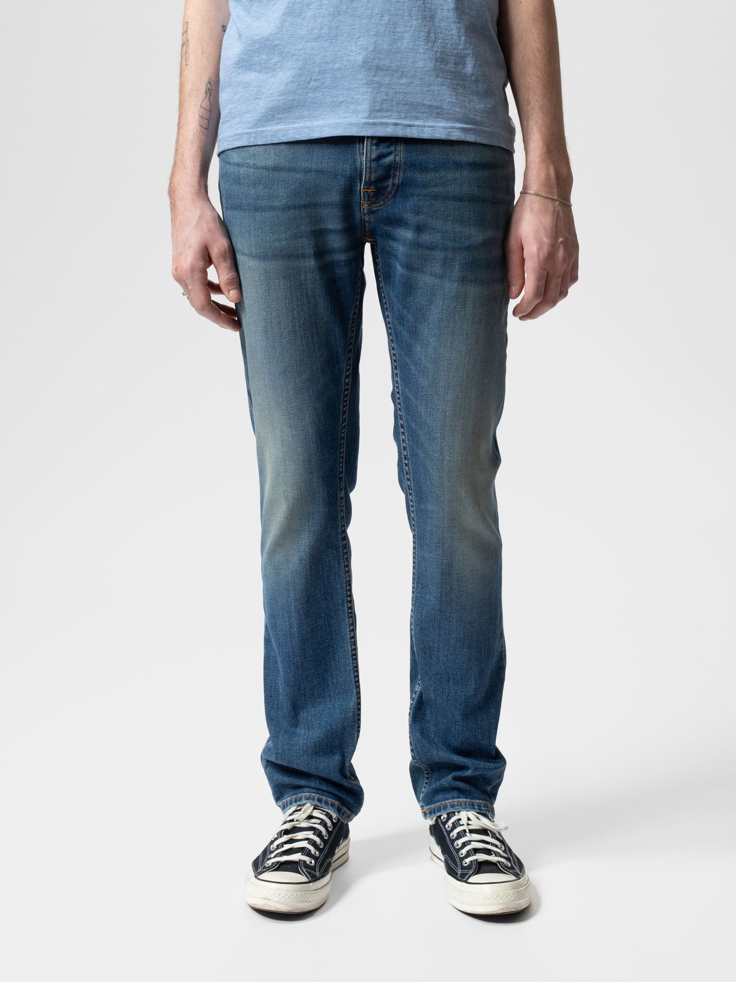 grim tim nudie jeans denim nudiejeans faded memory slim fit stretch