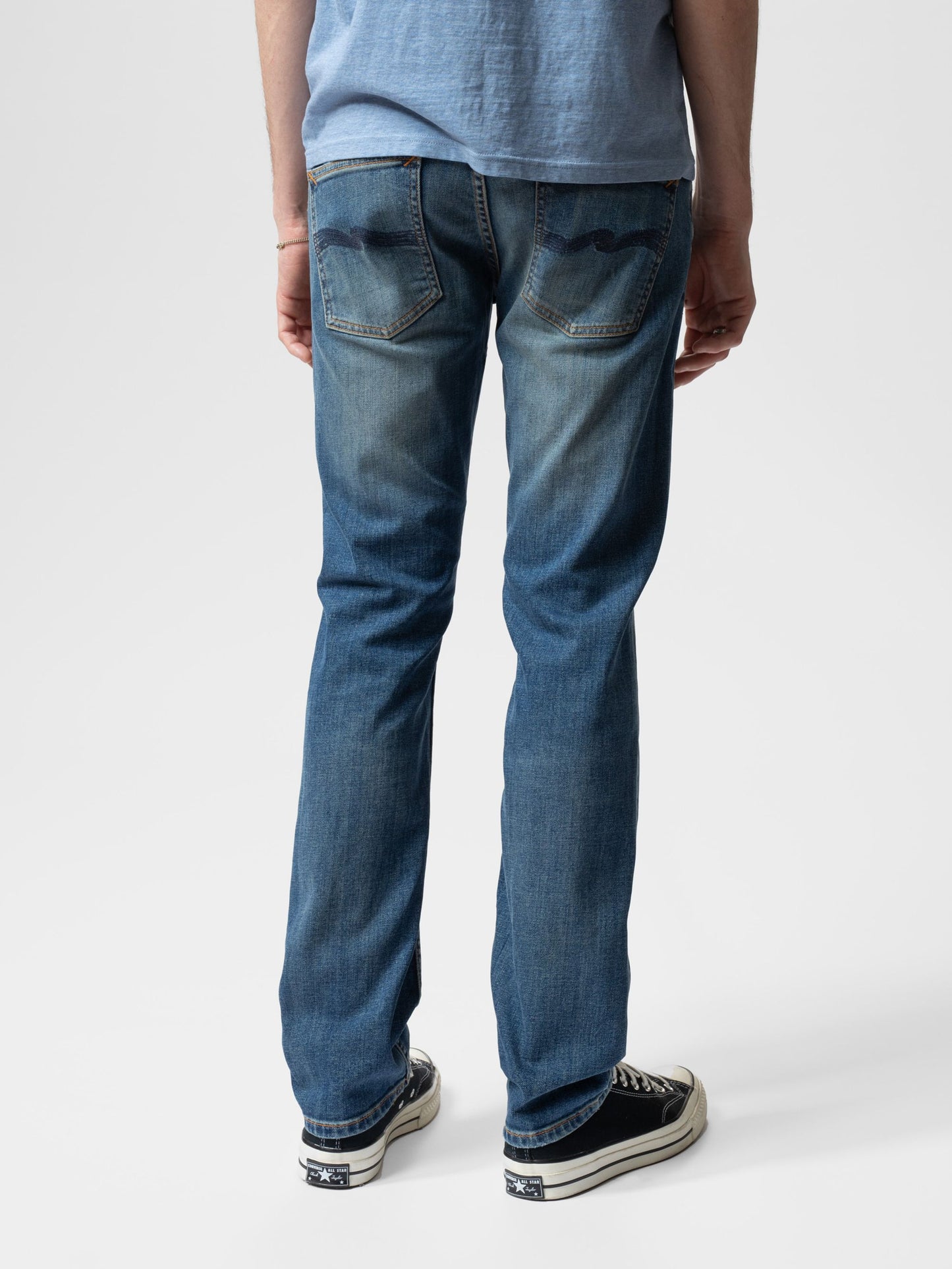 grim tim nudie jeans denim nudiejeans faded memory slim fit stretch