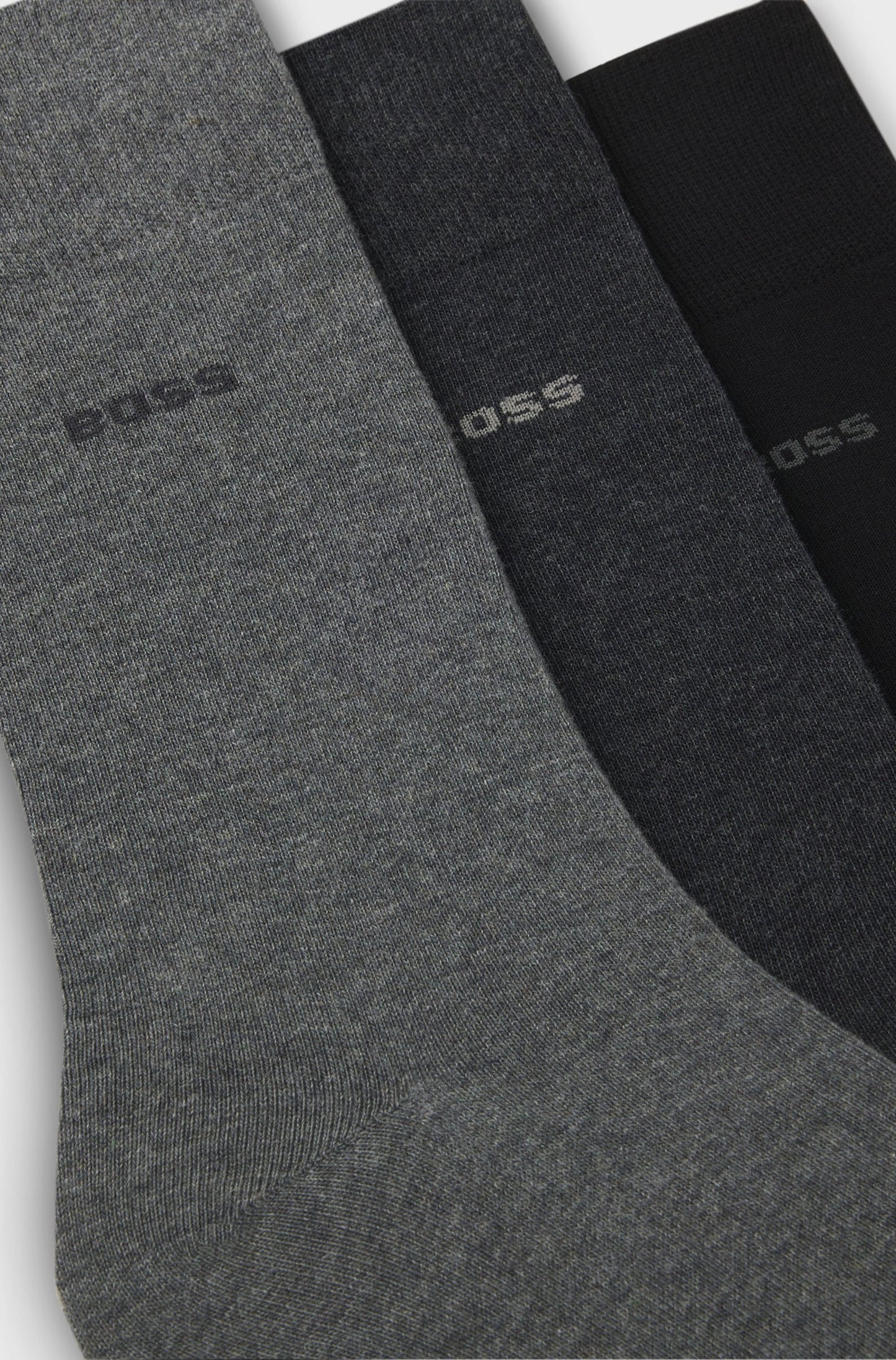 sockar strumpor boss hugo boss 3pack grå grey svart black boss sockar socks
