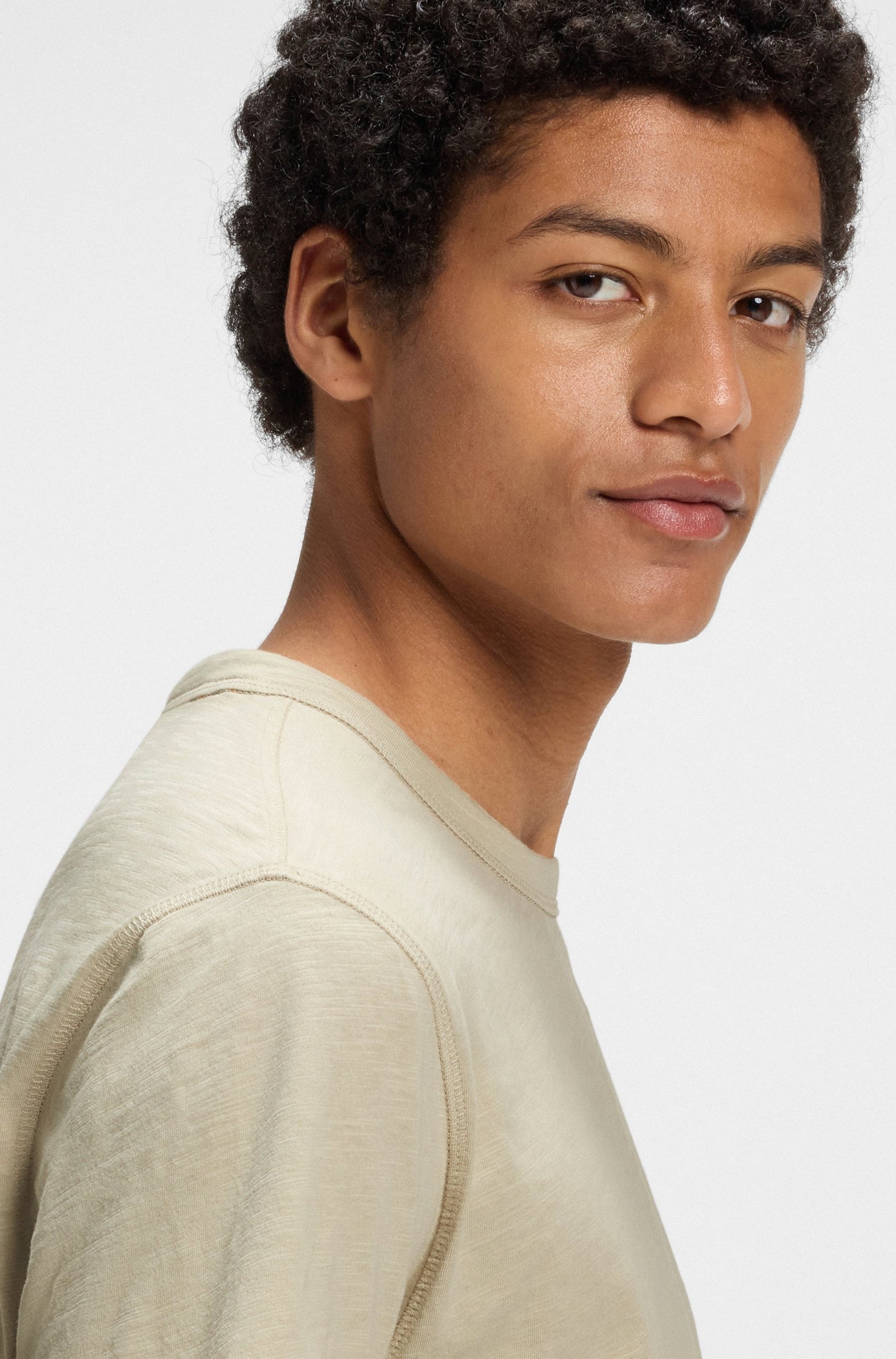 t-shirt tee tegood boss hugo boss beige sand boss orange logo tee