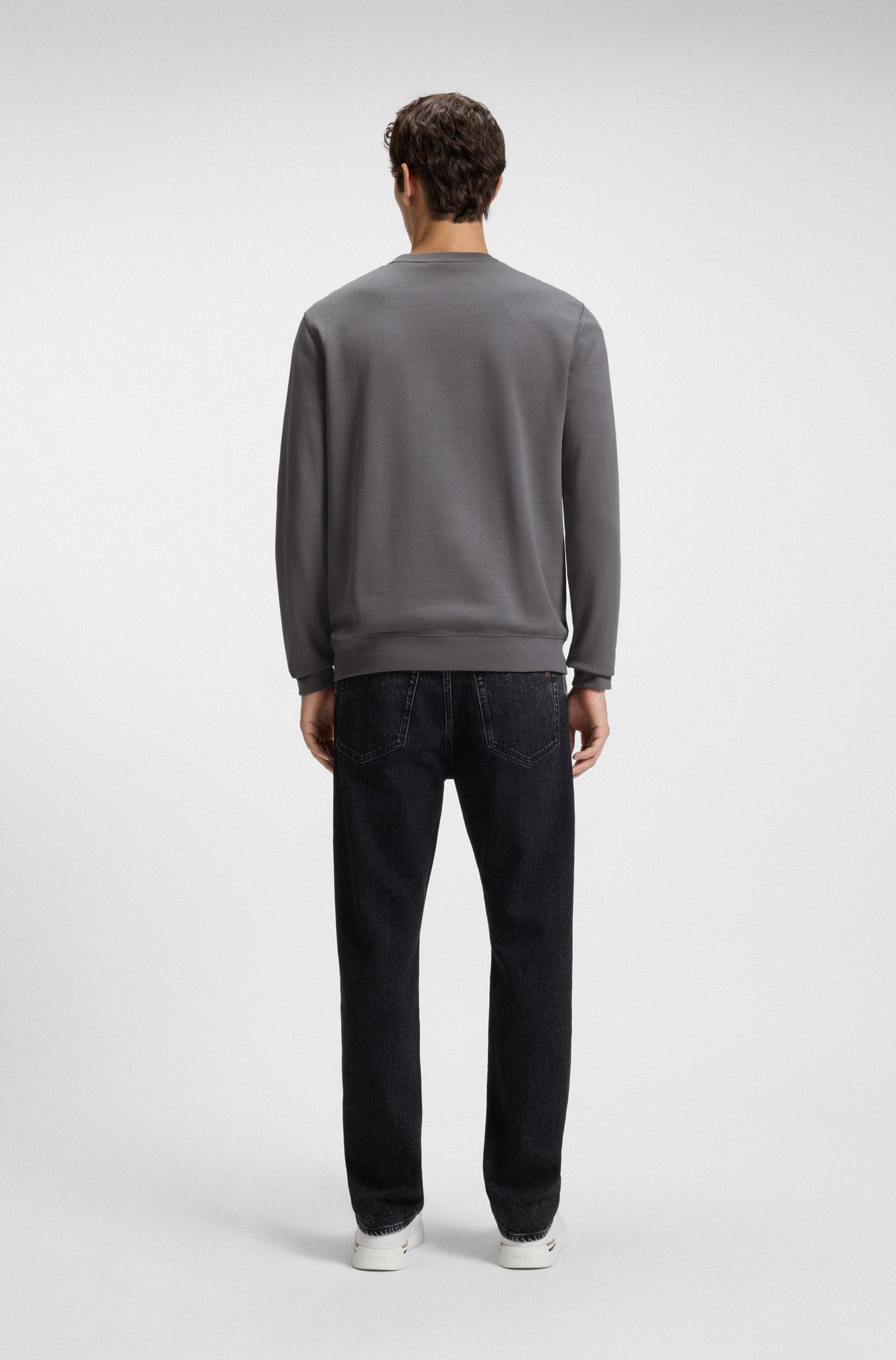 westart tröja boss orange hugo boss sweater sweat bomull regular fit open grey grå