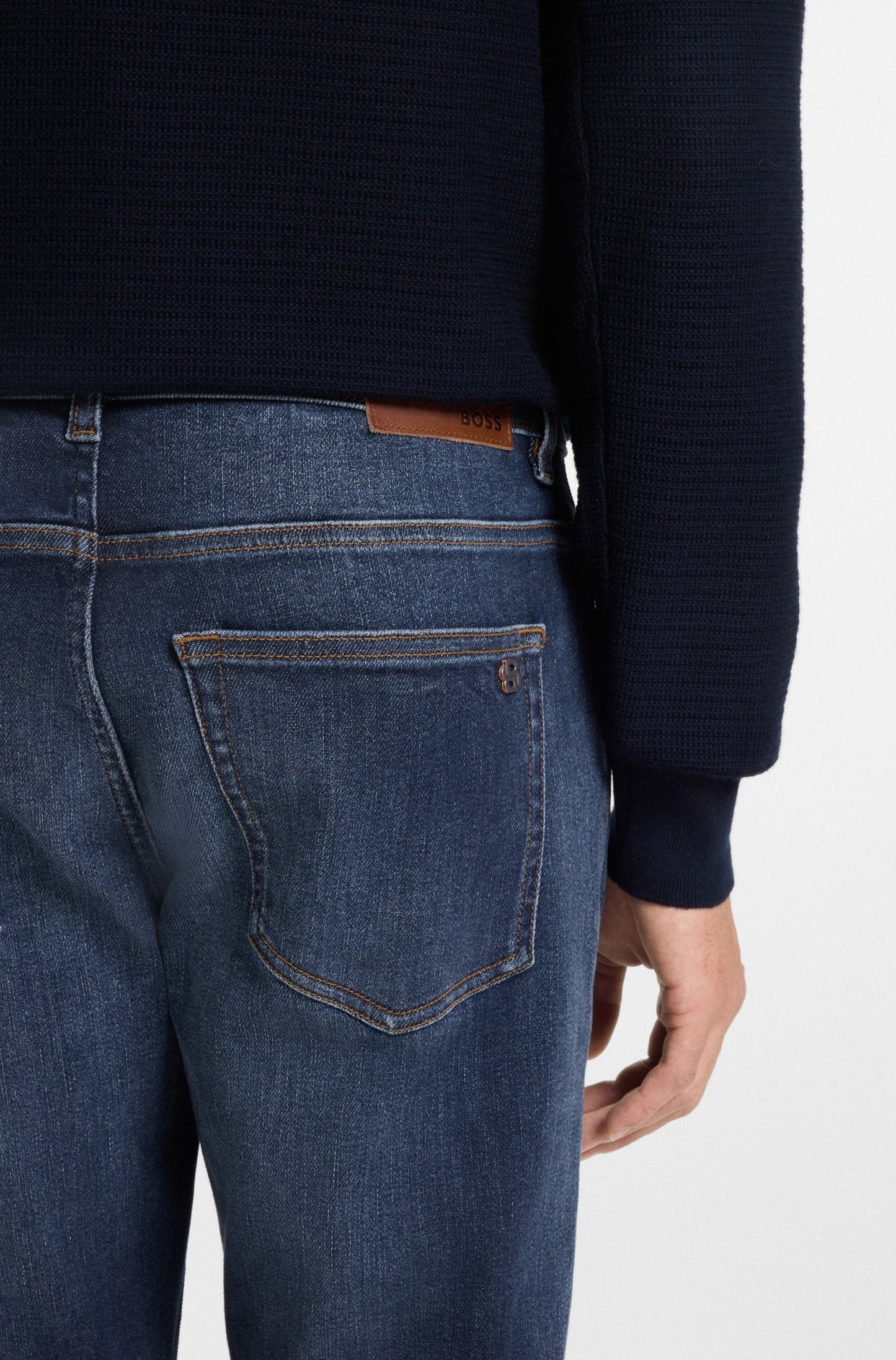 jeans delaware boss hugo boss denim slim fit scratch boss orange soft motion blå jeans mörka jeans