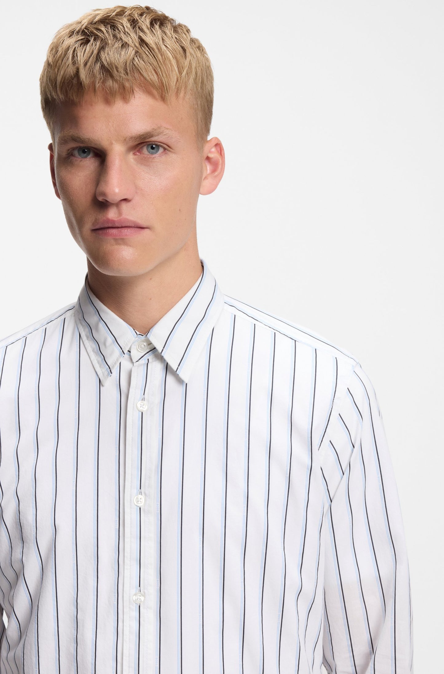 skjorta shirt boss hugo boss relegant stripes randig white vit