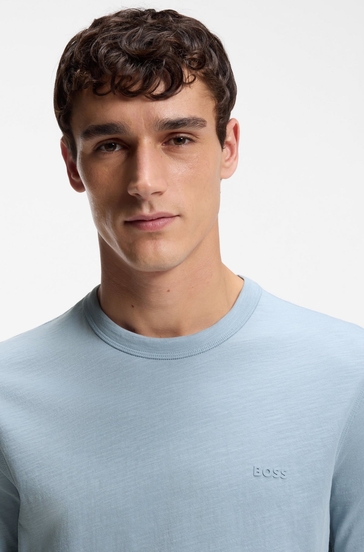 t-shirt boss tee hugo boss tegood logo light pastel blue blå