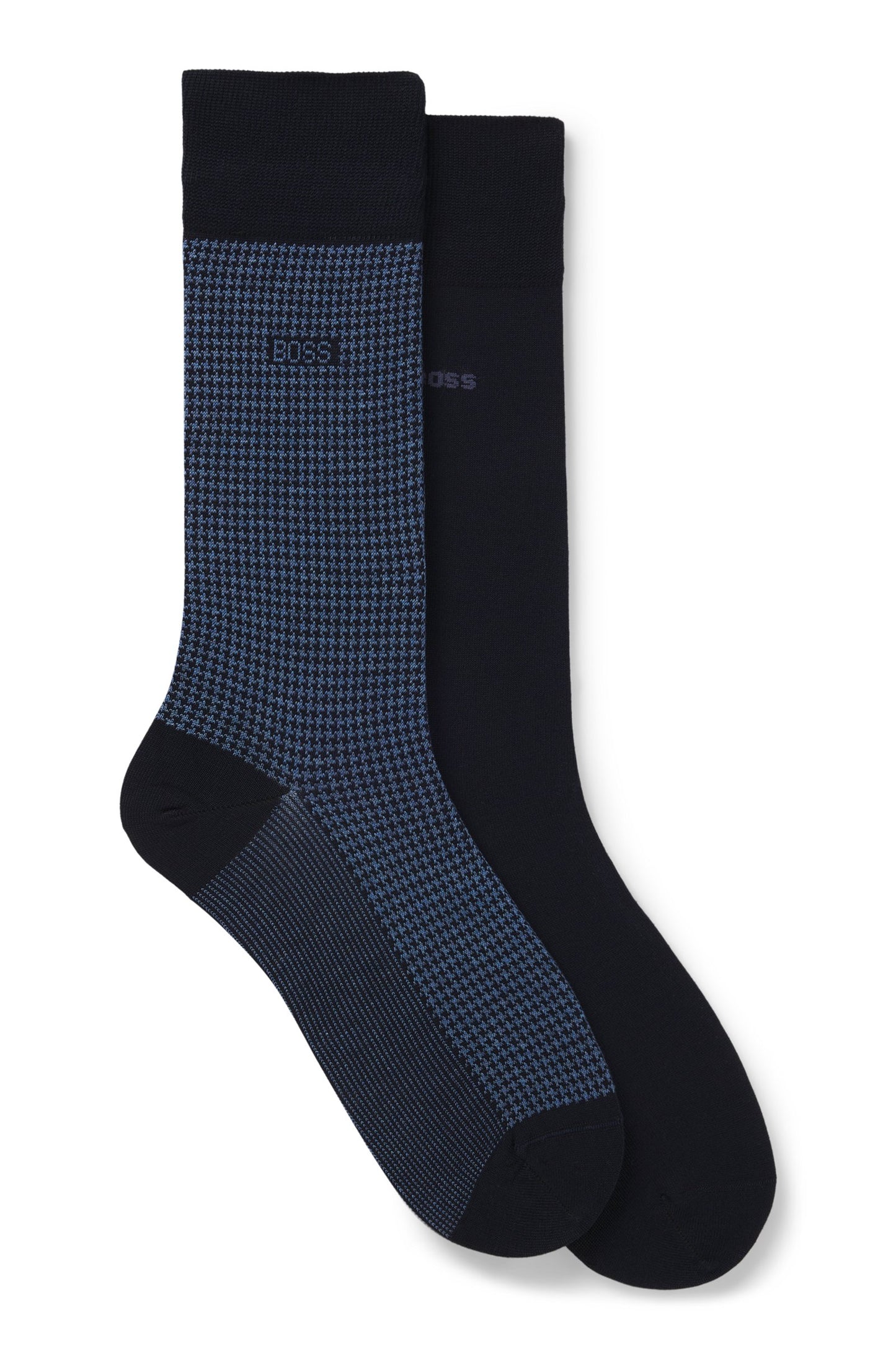 sockar strumpor boss hugo boss 2p houndstooth socks boss accessorie dark blue blå