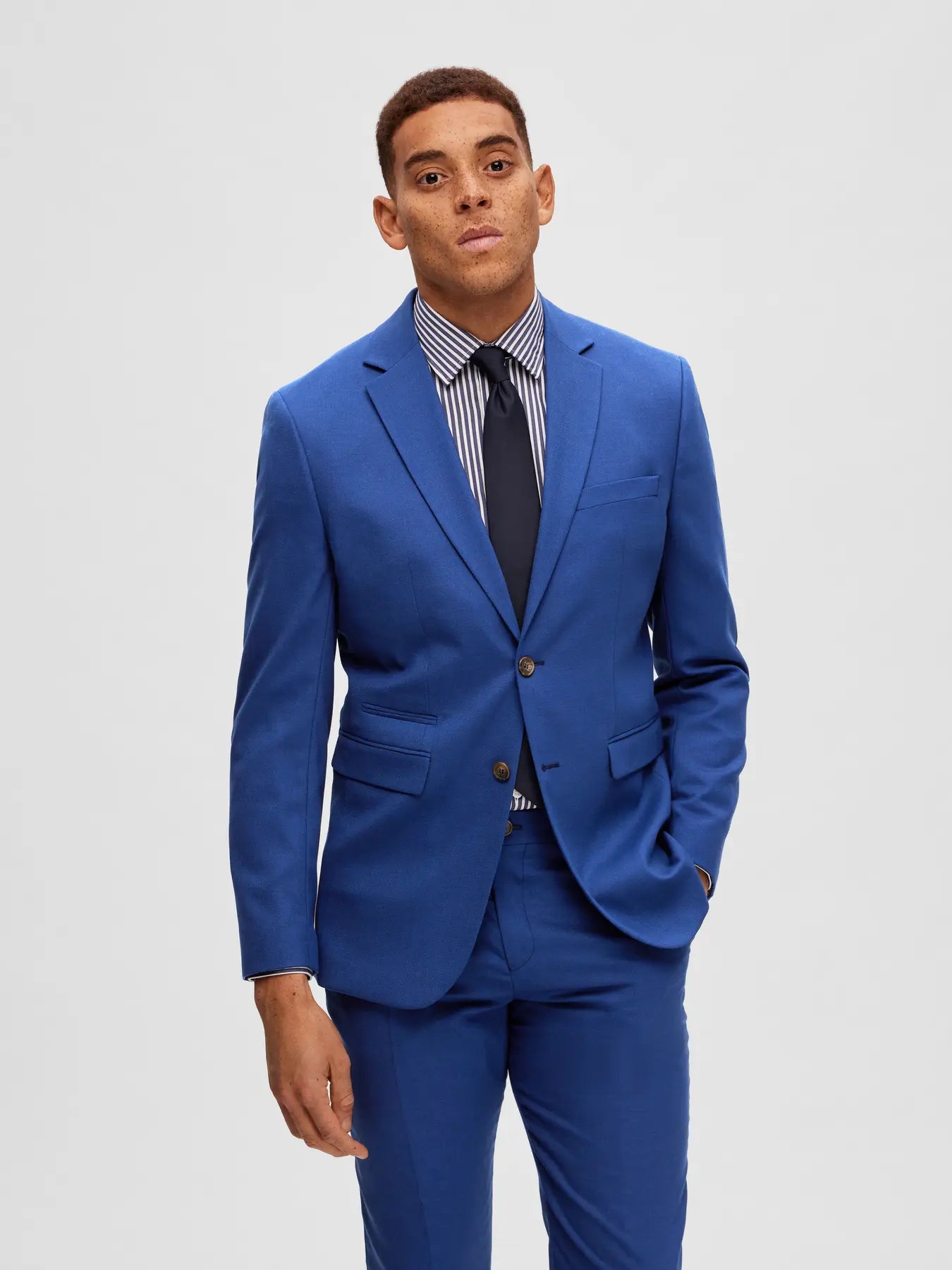 kavaj kostym selected homme neil blazer suit blazer blue depths blue blå student bröllop