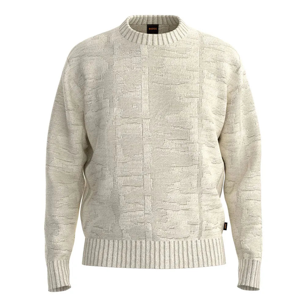 tröja knit boss hugo kireso boss orange sweater stickad light beige sand