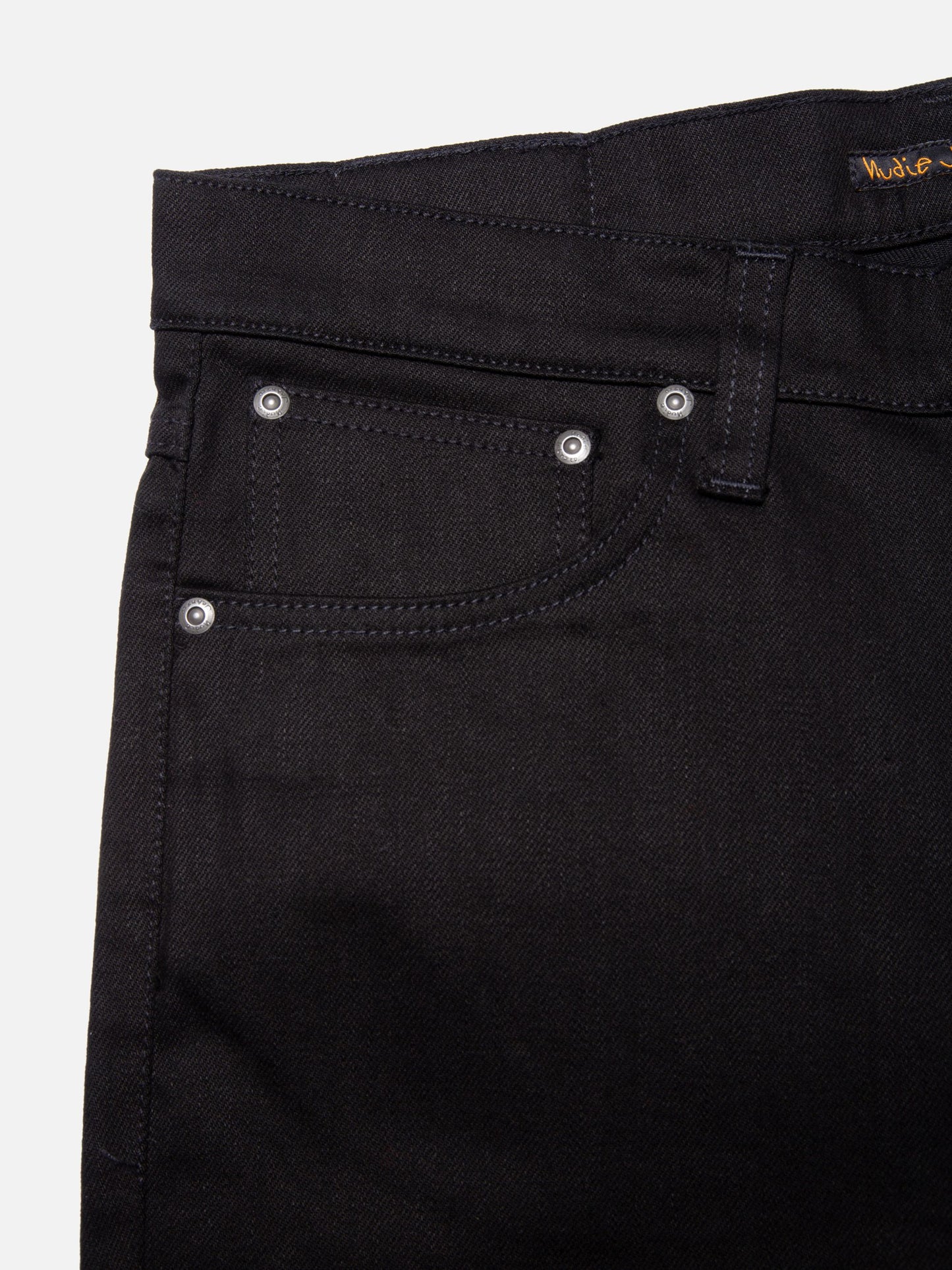 lean dean dry ever black nudie jeans nudiejeans denim stretch slim fit tapered fit svart jeans stay black