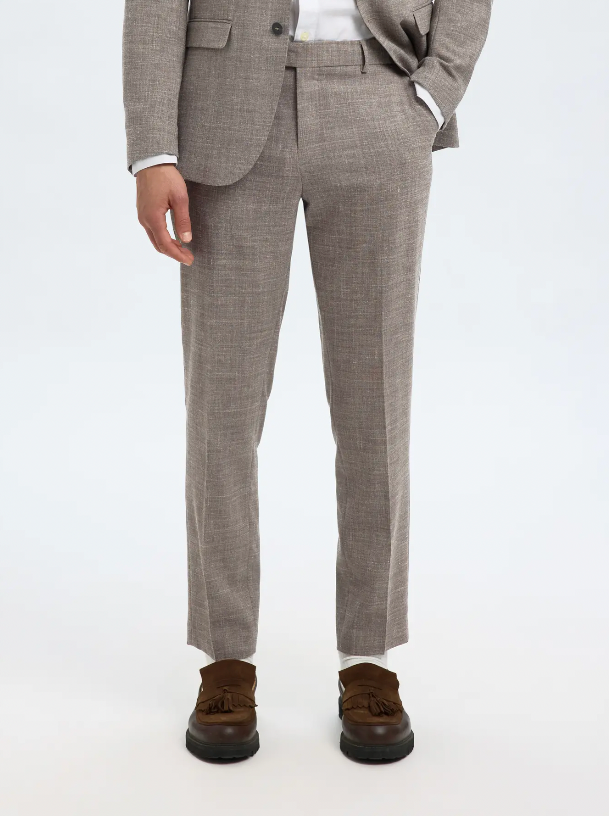 Oasis Linen Trousers Dark Sand