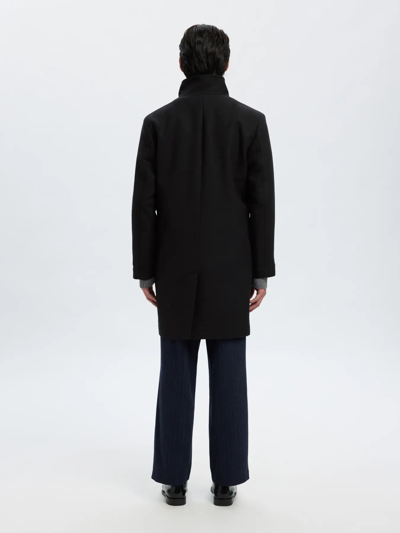rainar lano coat selected homme rock höst rock vinter rock black svart